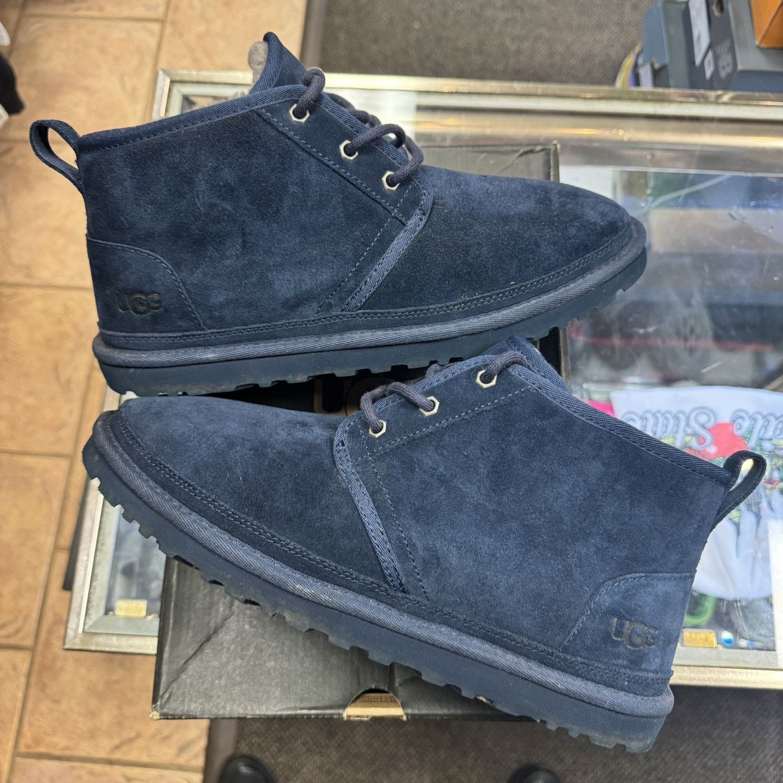 Ugg Ugg Neumel Mens Size 11 Blue Suede Fur Lined Ankle Chukka Size US 11 / EU 44 - 7 Thumbnail