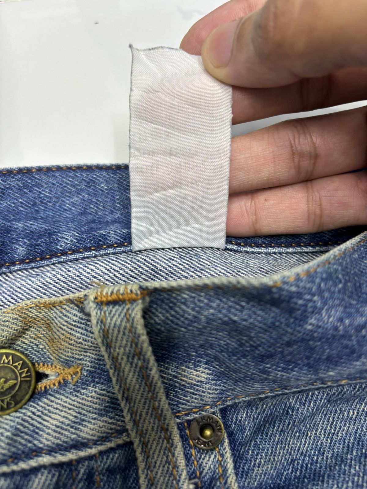 Giorgio Armani 🔥VINTAGE GIORGIO ARMANI ITALY DISTRESSED DENIM JEANS Size US 30 / EU 46 - 14 Thumbnail