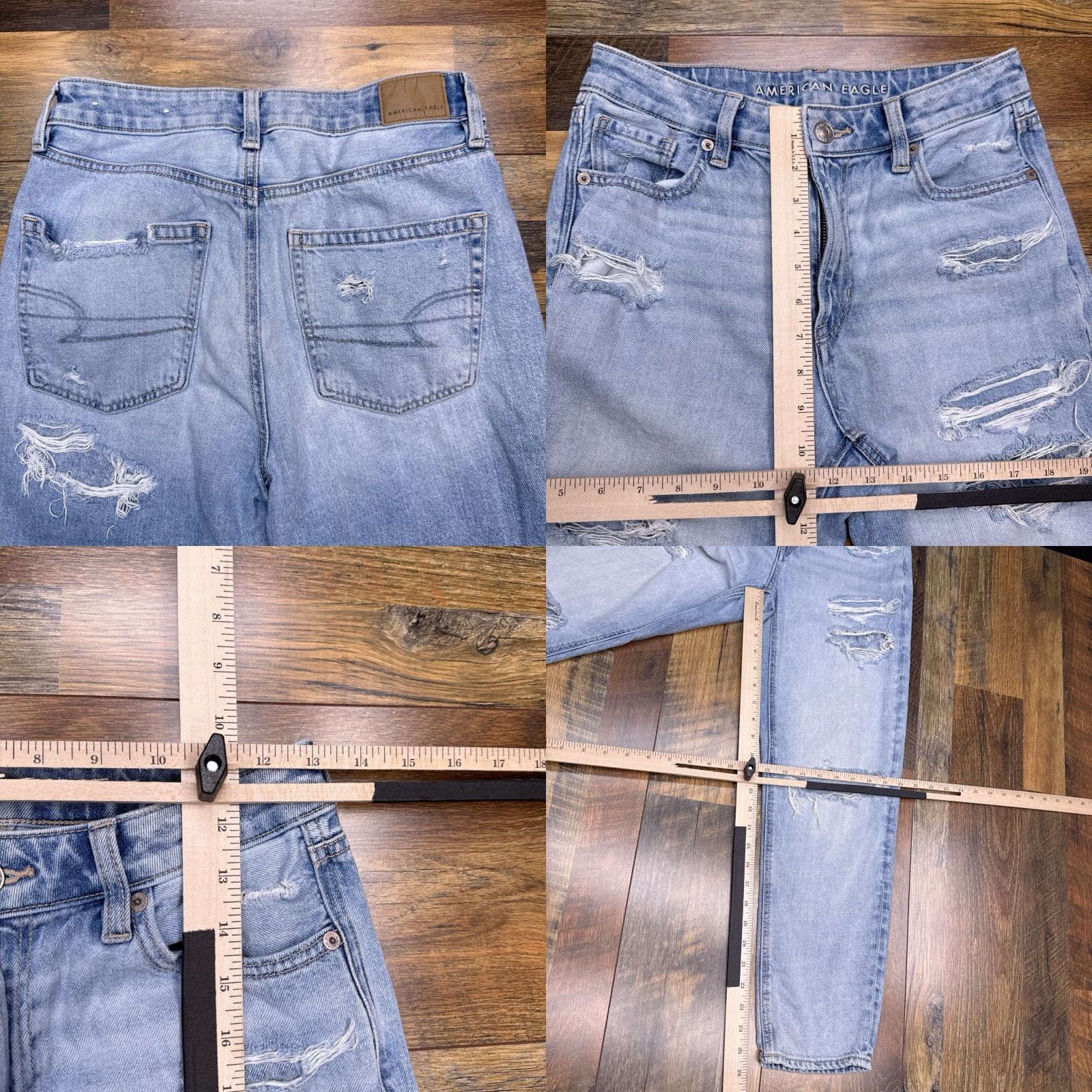 American Eagle Outfitters VINTAGE? No. American Eagle Outfitters Mom Jeans, 2 Regular, Distressed, Light Wash, 26 Inseam 26, 5-Pocket, Denim Size 26" / US 2 / IT 38 - 8 Thumbnail