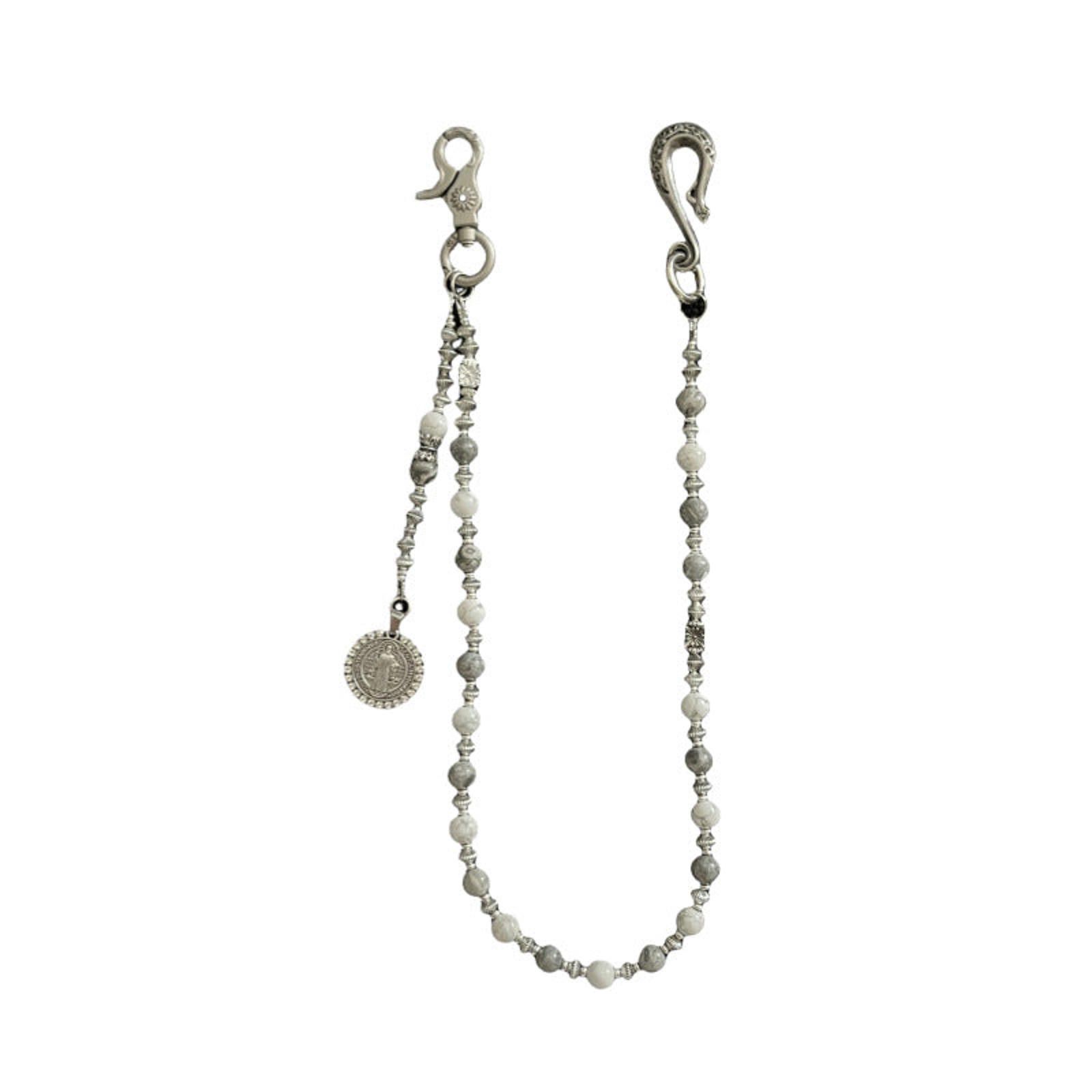 Jewelry Silver and White Beaded Chain Wallet Accessory Size ONE SIZE - 5 Thumbnail