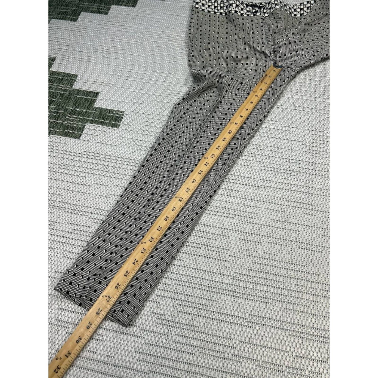 Etro ETRO Cigarette Pants Women 44 Gray Geometric Mid Rise Straight Chino with Stretch, Button, Zipper, Viscose, Dry Clean Only Size 30" / US 8 / IT 44 - 3 Thumbnail