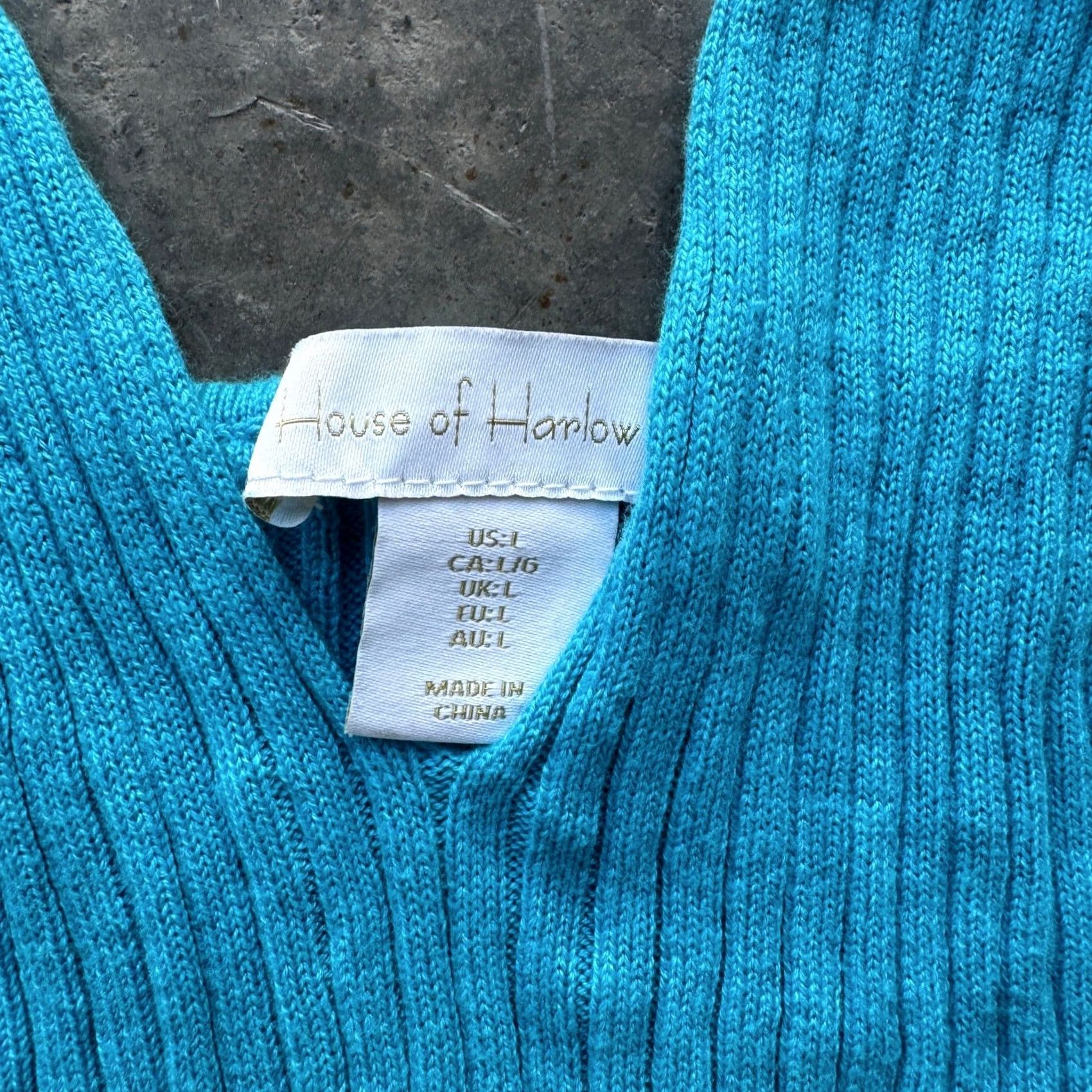 House of Harlow VINTAGE House of Harlow Maxi Dress Sleeveless Halter Knit Crochet Boho L Blue Women's L Dress Size L / US 10 / IT 46 - 3 Thumbnail
