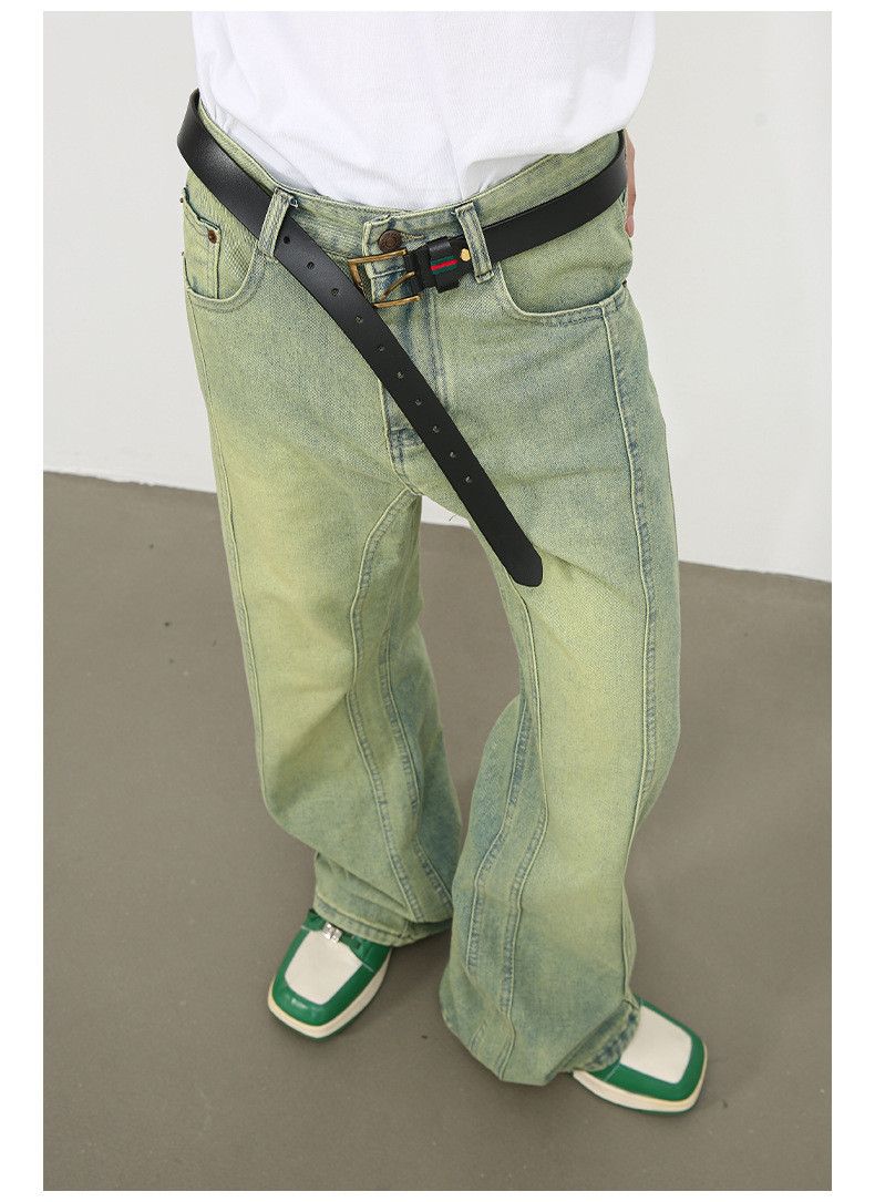 Japanese Brand × Jean Men's distressed patchwork retro loose flared jeans Size US 32 / EU 48 - 5 Thumbnail