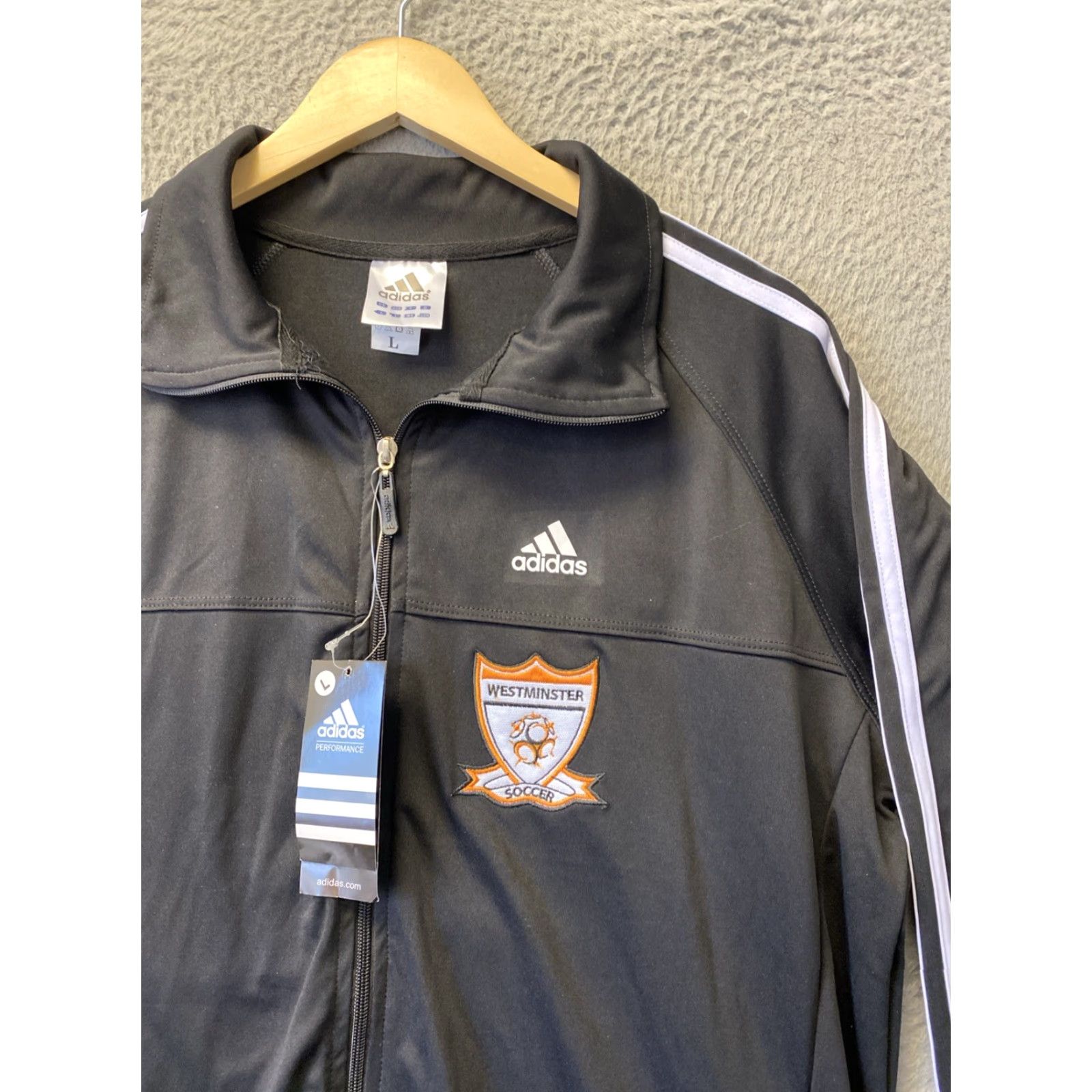 Adidas NWT Adidas MLS Westminster Soccer Windbreaker Patch Jacket M Black Mens Jacket Size US M / EU 48-50 / 2 - 2 Thumbnail