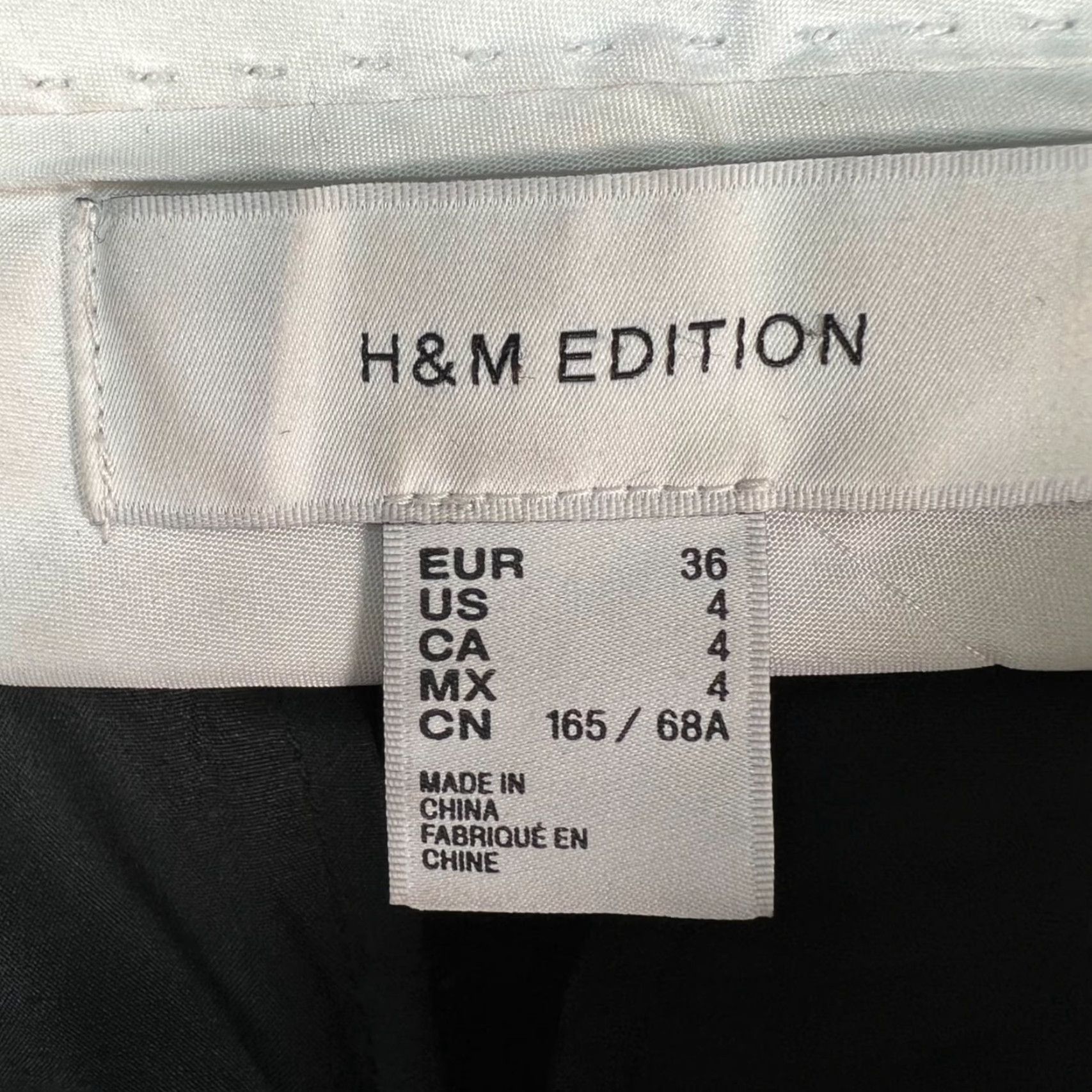 H&M H&M Edition Womens Wide-Leg Trousers Black Office Wear Wool Blend Pants Size 4 Womens O ffice Dress Pants Size 27" / US 4 / IT 40 - 3 Thumbnail