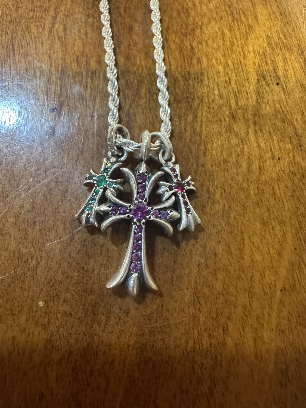 Chrome Hearts Chrome hearts Pink Sapphire Tiny Cross Pendant Size ONE SIZE - 1 Thumbnail