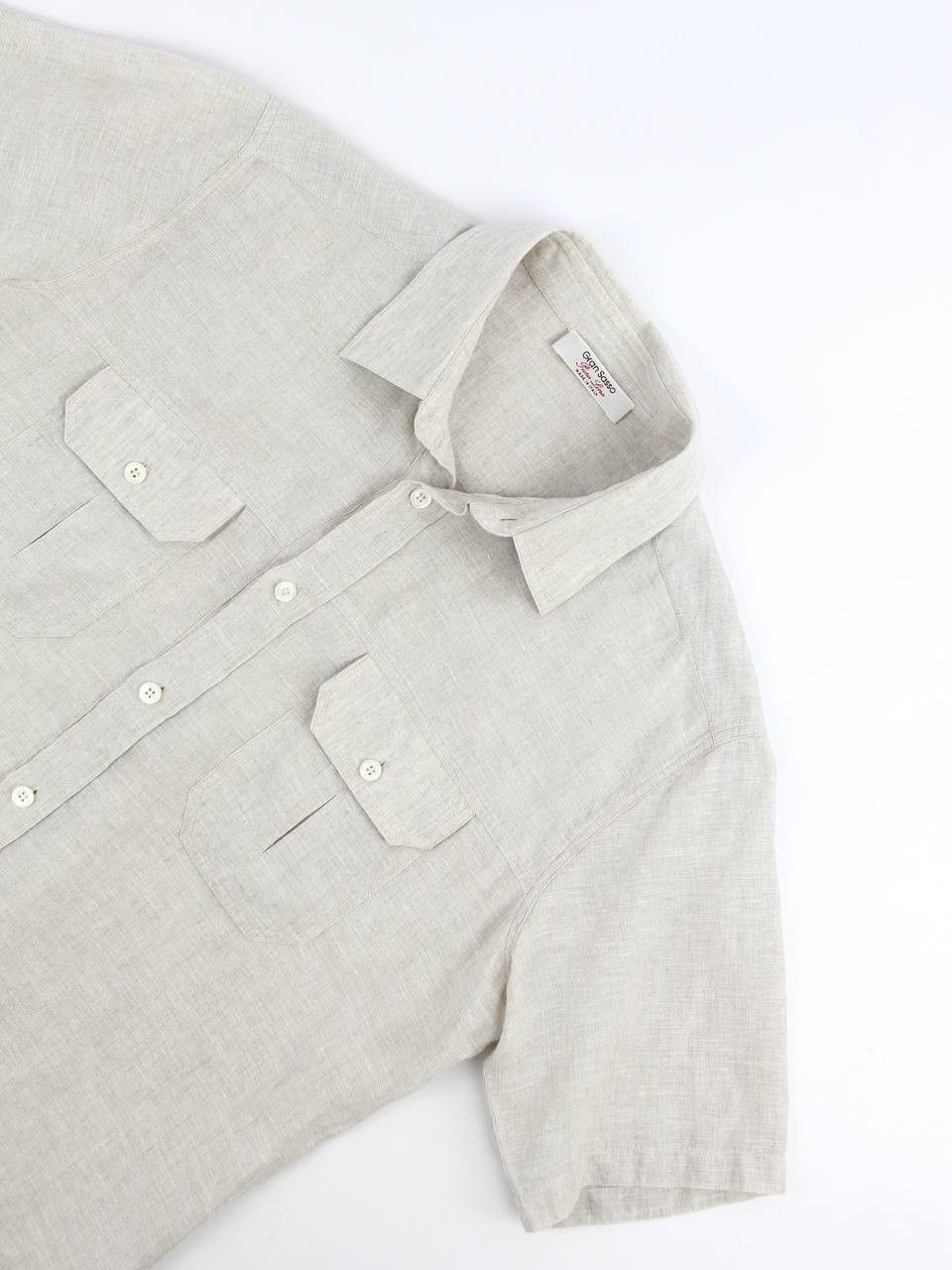 Gran Sasso GRAN SASSO Beige linen shirt Size US M / EU 48-50 / 2 - 6 Thumbnail
