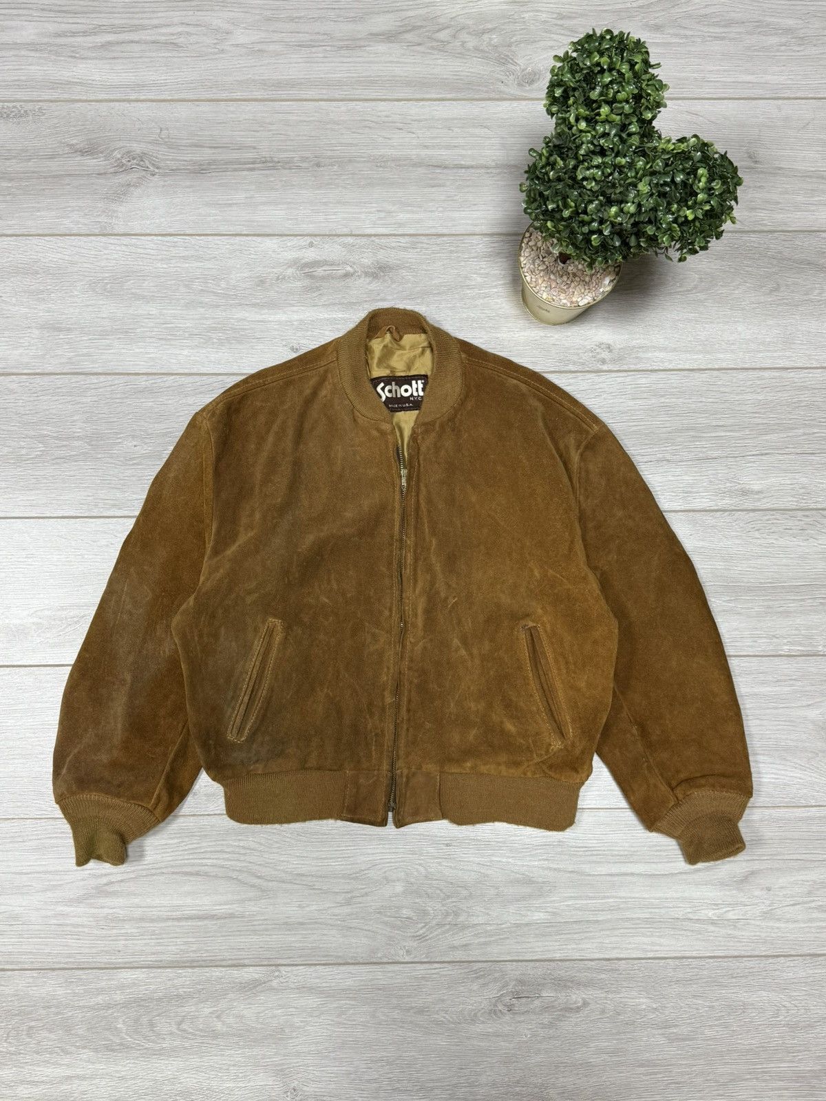 Schott Schott USA vintage suede leather bomber Size US M / EU 48-50 / 2 - 1 Thumbnail