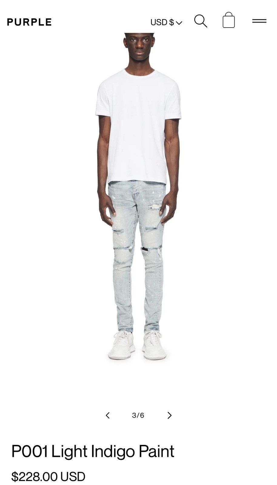 Purple P001 Light Indigo Paint Size US 31 - 14 Thumbnail