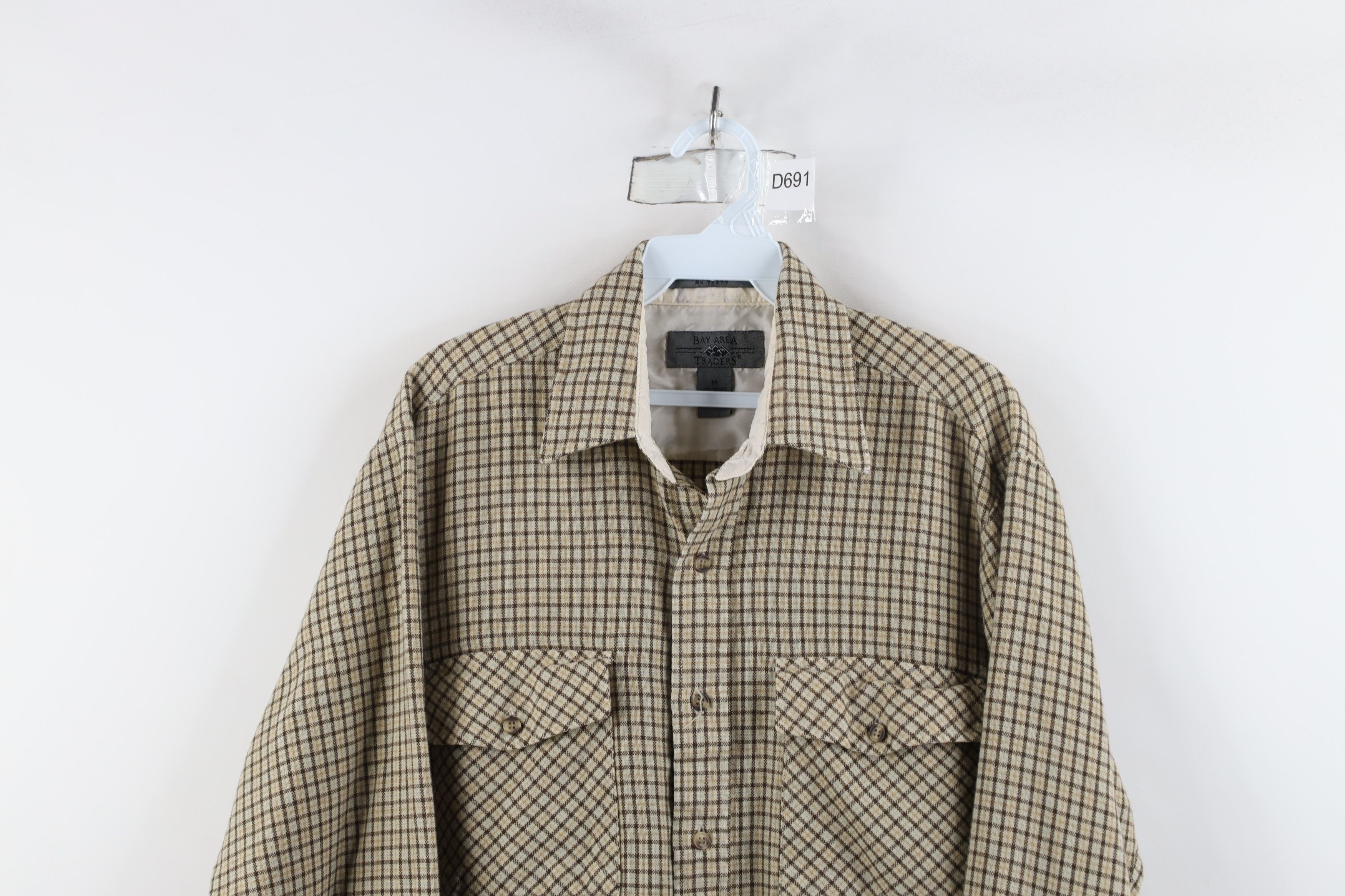 Vintage Vintage 90s Streetwear Knit Collared Button Shirt Plaid Size US M / EU 48-50 / 2 - 2 Thumbnail