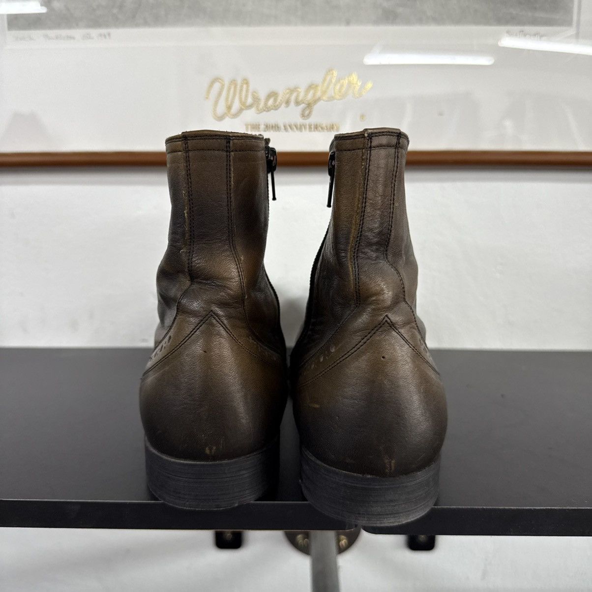 Dirk Bikkembergs WHOOP-DE-DOO RUSTY CHELSEA ZIP LEATHER BOOTS Size US 8.5 / EU 41-42 - 3 Thumbnail