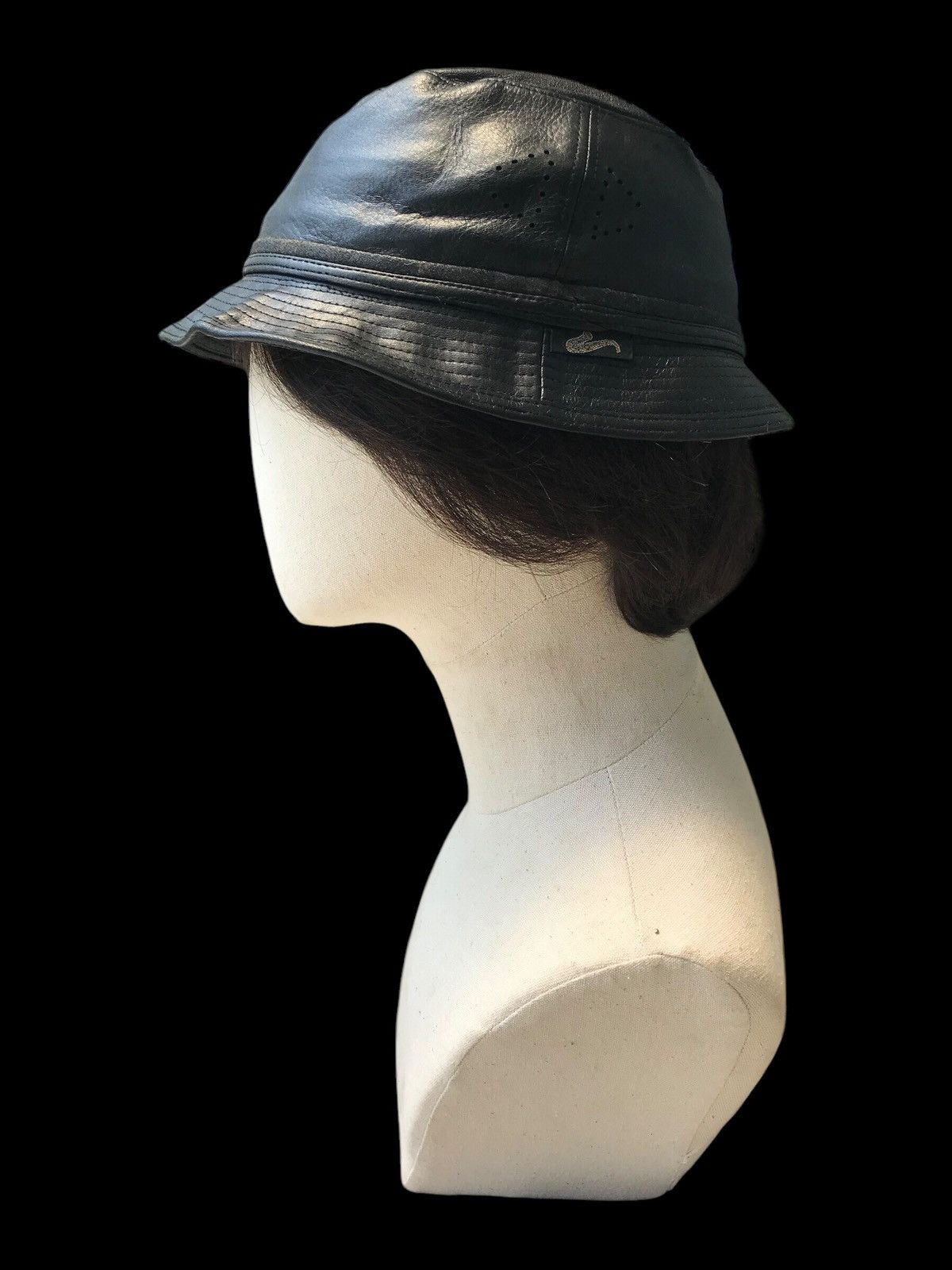 Japanese Brand × Vintage VINTAGE LEATHER BUCKET HAT BY MATSUI 🇯🇵 Size ONE SIZE - 2 Thumbnail