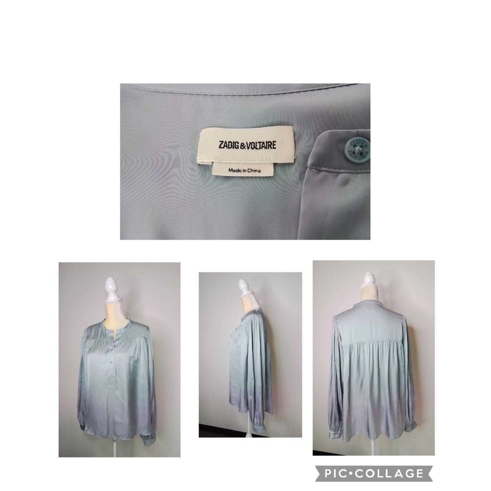 Zadig & Voltaire Zadig & Voltaire Blouse Women's Medium Blue Long Sleeve Size M / US 6-8 / IT 42-44 - 1 Thumbnail