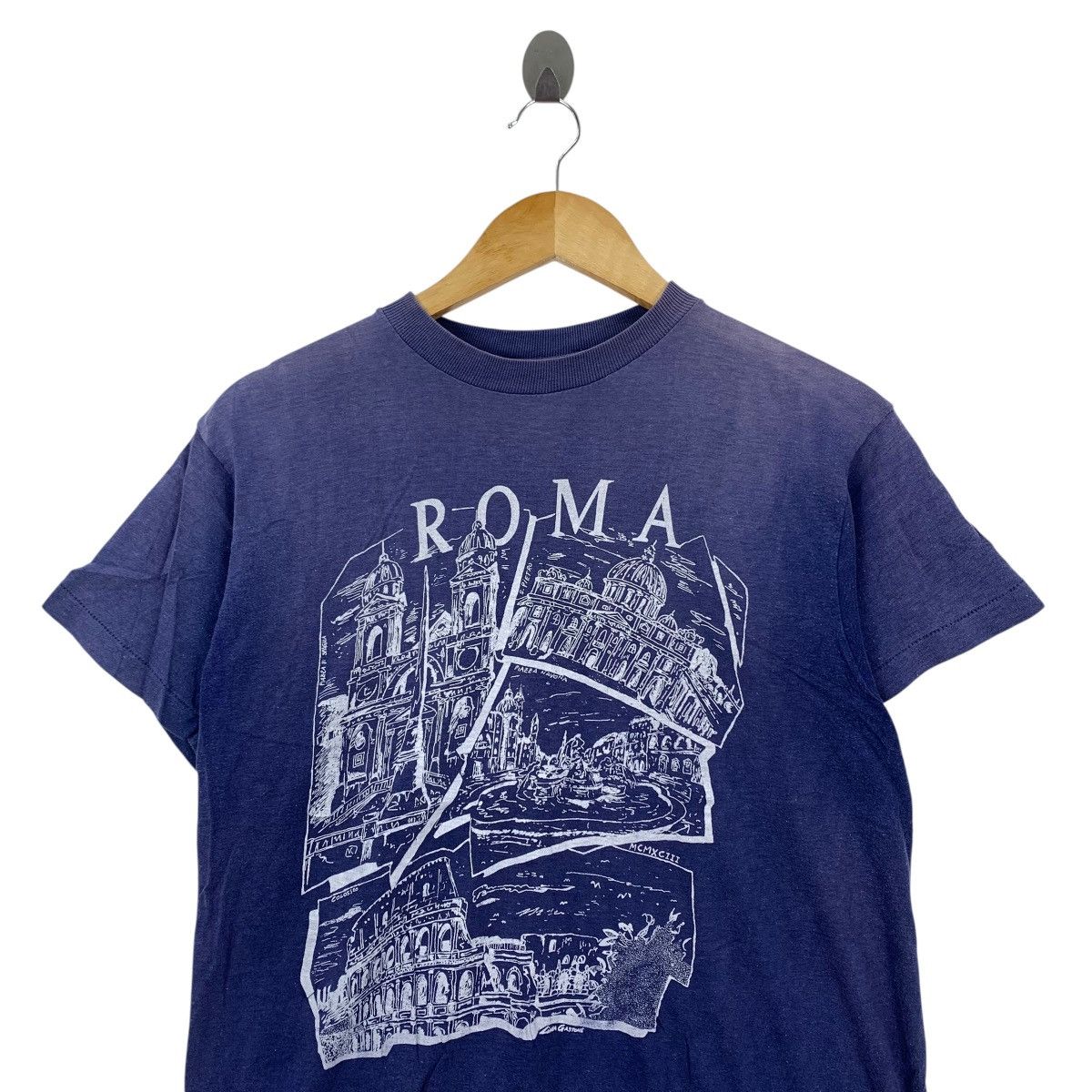 Vintage Vintage 1993 ROMA COLOSSEUM Mcmxciii Sun Faded Short Shirt Size US S / EU 44-46 / 1 - 2 Thumbnail