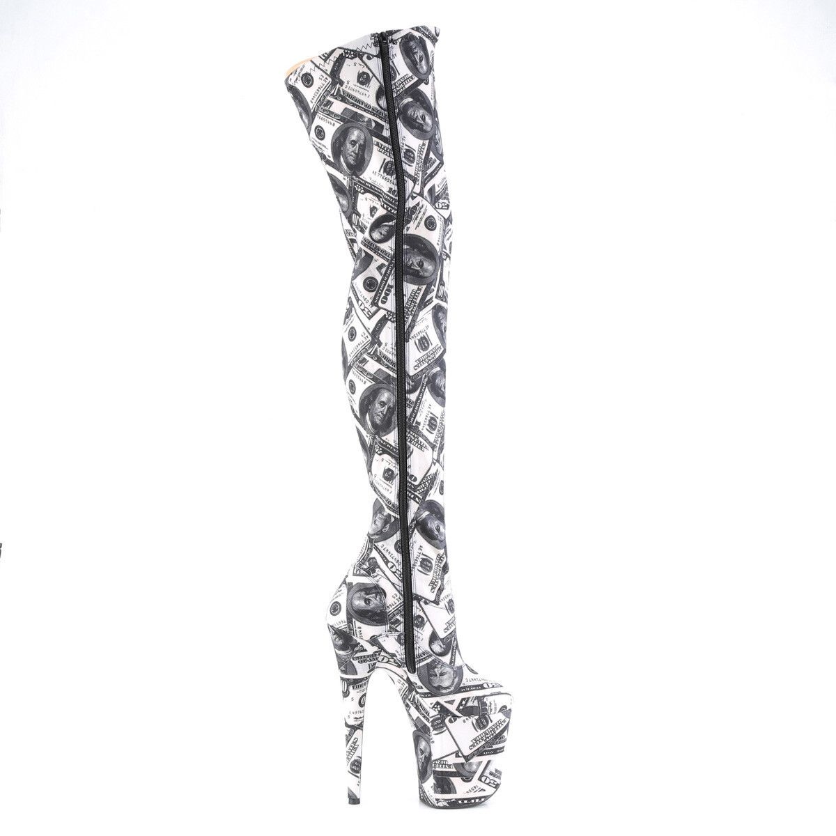 Other Flamingo 3000DP Money Print Stretch Thigh High Platform 8" H Size US 8 / IT 38 - 7 Thumbnail