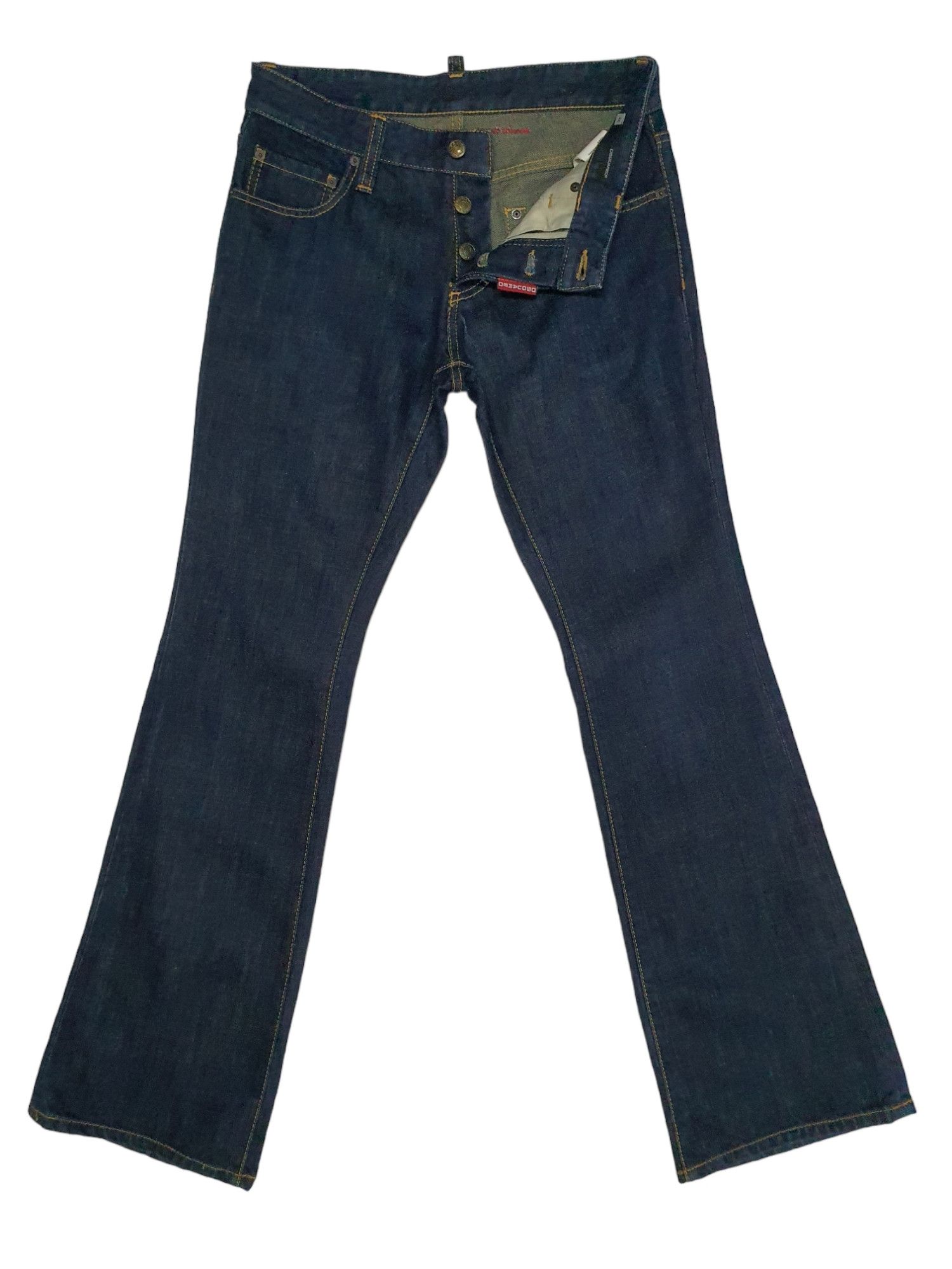Waist 30" DSQUARED Dark Blue Raw Denim Jeans.