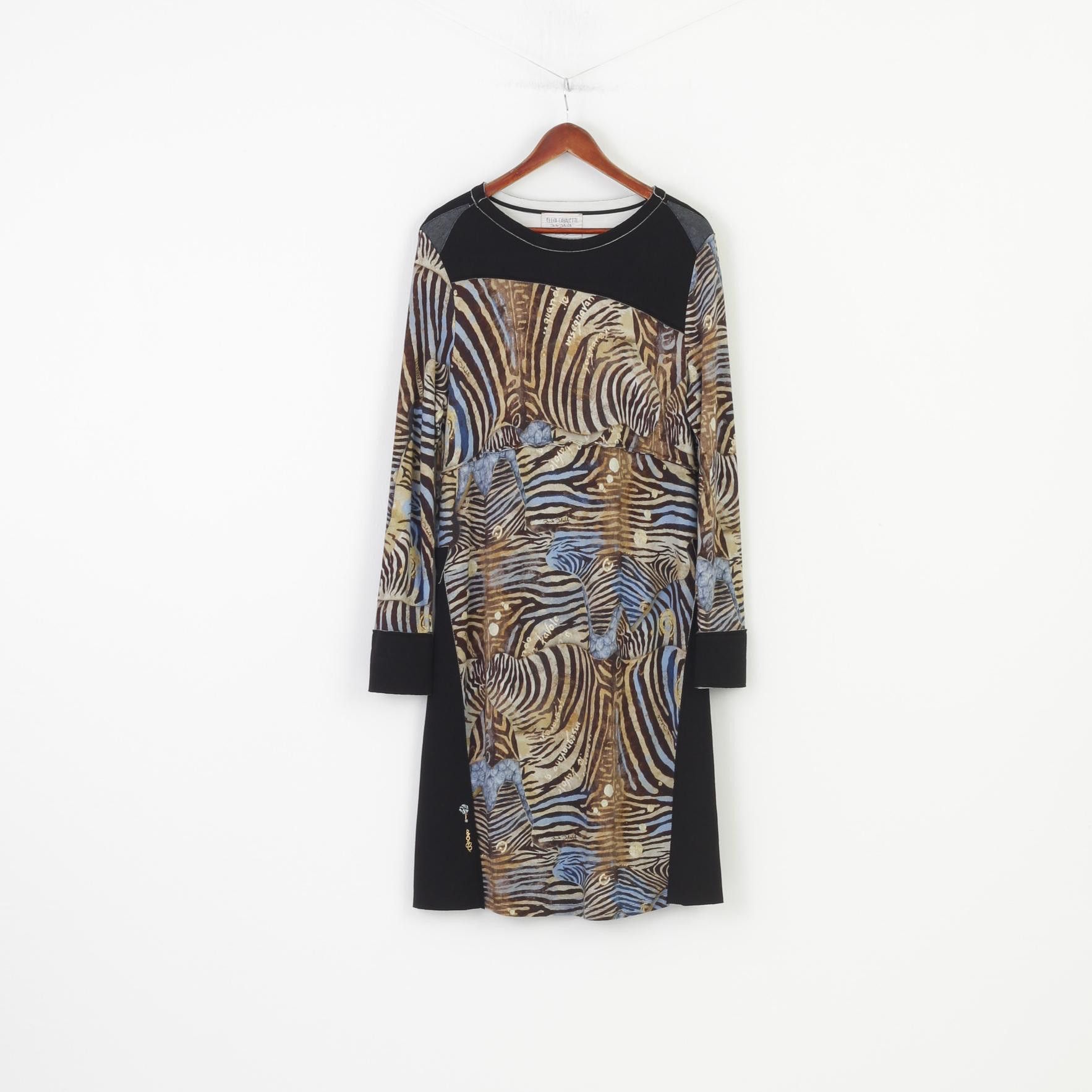 Vintage Elisa Cavaletti Woman XXL Dress Black Viscosa 10547 Size XXL / US 16-18 / IT 52-54 - 1 Thumbnail