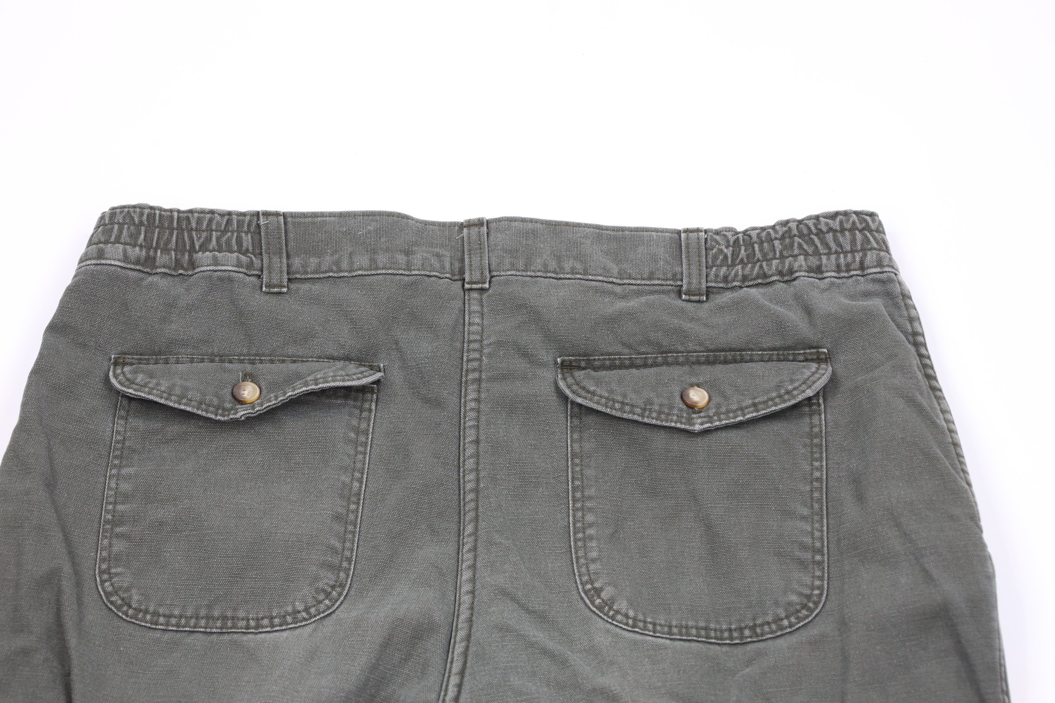L.L. Bean × Vintage Vintage 90s LL Bean Flannel Lined Canvas Pants Green USA Size US 36 / EU 52 - 10 Thumbnail