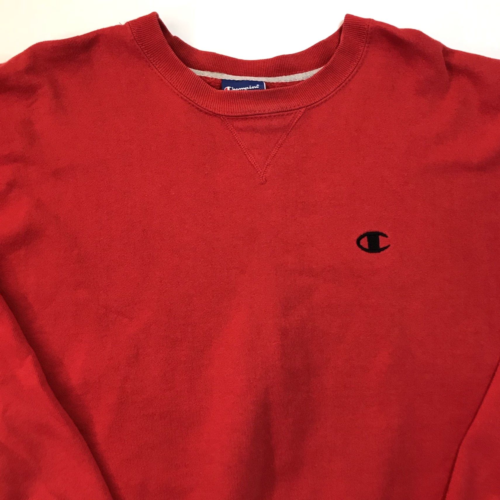 Champion VINTAGE Champion Mens Sweatshirt Crewneck Pullover Sz XXL Red 2XL Cotton Polyester Fleece Embroidered Pullover 90s Outdoor Designer Mens Size US XXL / EU 58 / 5 - 2 Thumbnail