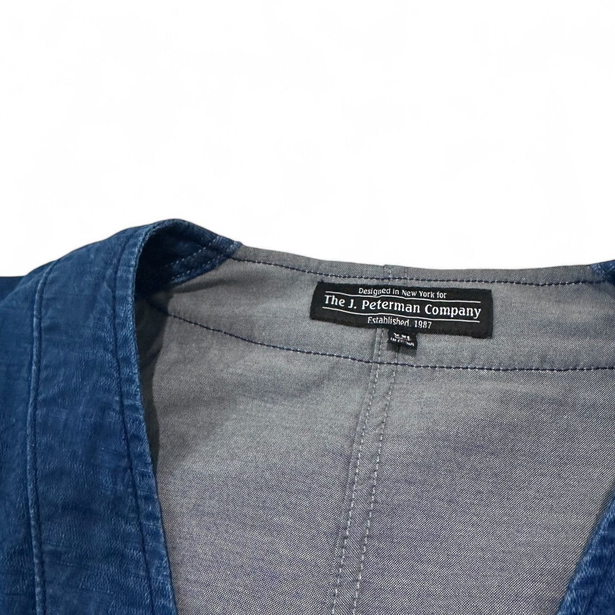 J. Peterman THE J. PETERMAN COMPANY VEST Denim BLUE Cotton XXL NEW Size 48R - 5 Thumbnail