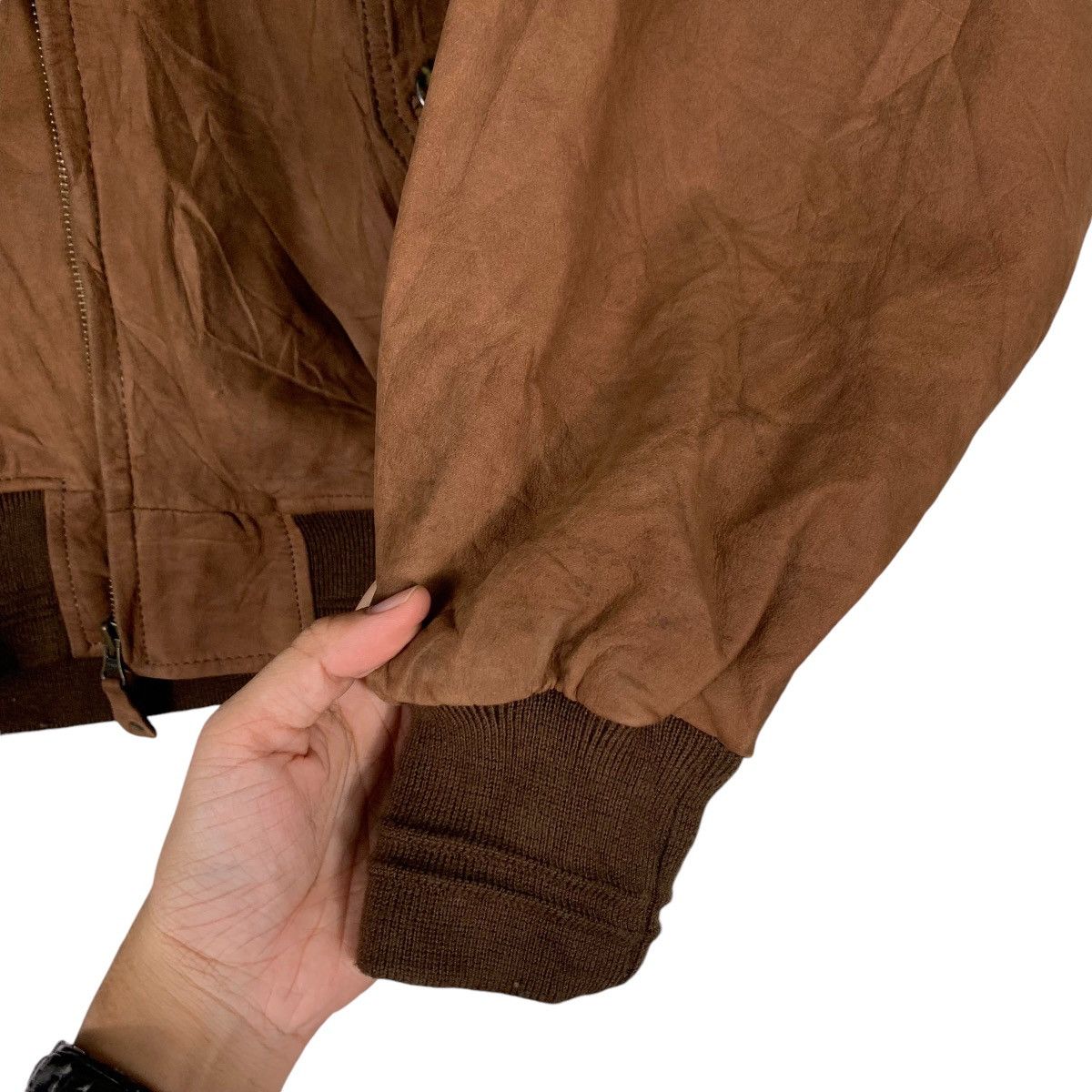Japanese Brand SEAHOP Cowhide Suede Leather Casual Bomber Jacket #1286-C58 Size US L / EU 52-54 / 3 - 13 Thumbnail