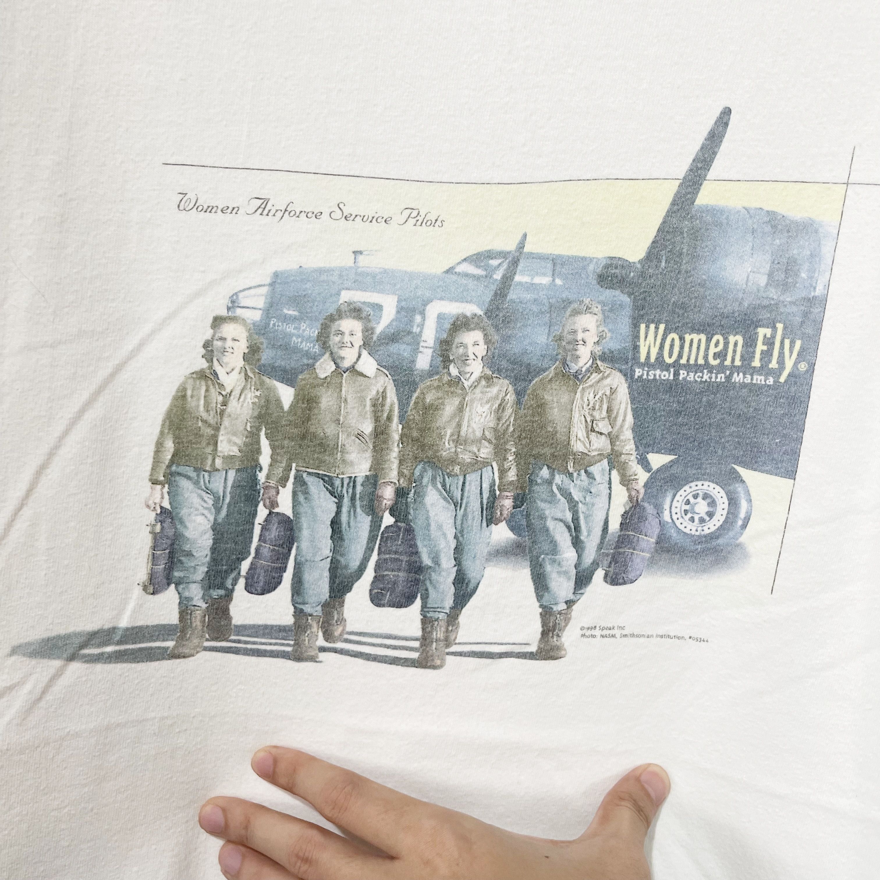 Vintage Vintage 90s Women Airforce Service Pilots T-Shirt Size US L / EU 52-54 / 3 - 2 Thumbnail