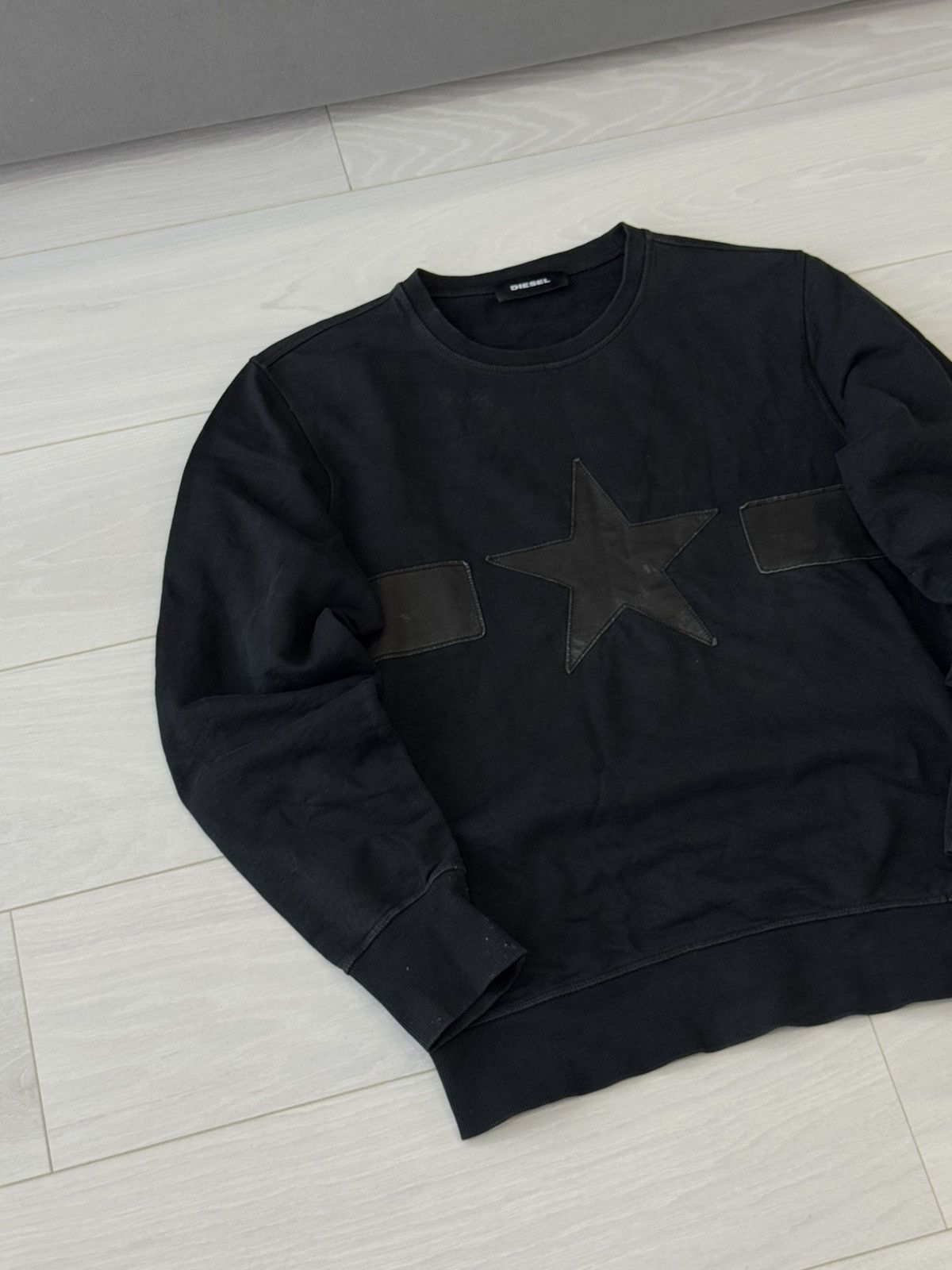 Diesel Y2K Diesel Crazy Leather Patchwork Punk Grunge Sweatshirt Size US M / EU 48-50 / 2 - 5 Thumbnail