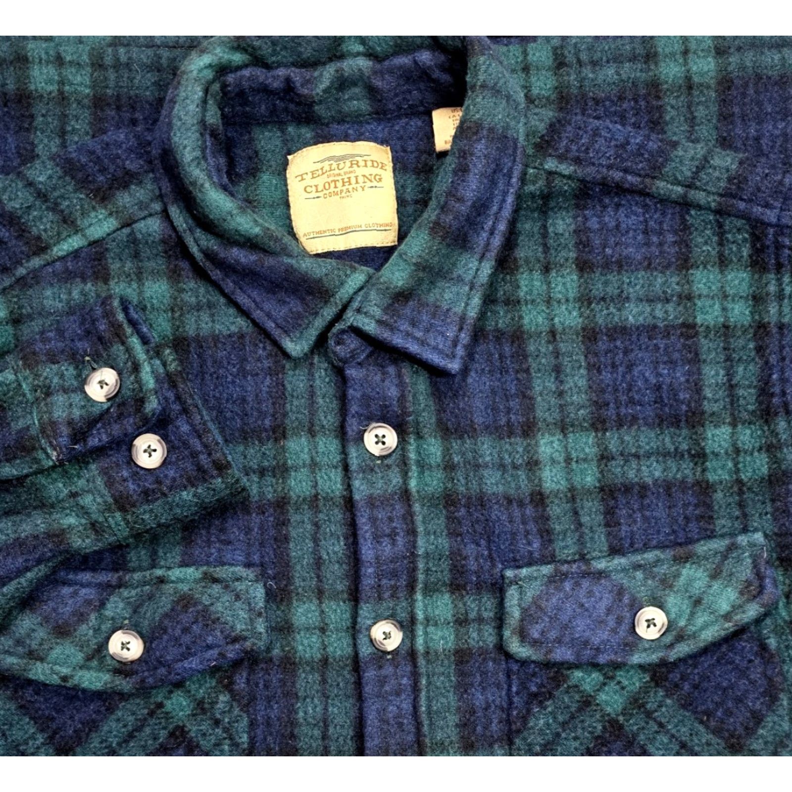 Vintage Telluride Shirt Men L Green Plaid Shacket Soft Pocket Flannel Shirt Jacket Size US L / EU 52-54 / 3 - 2 Thumbnail