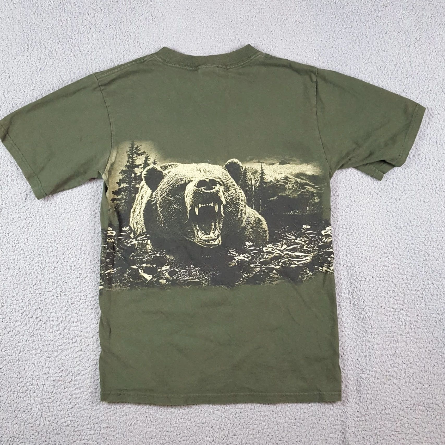 Anvil VINTAGE Anvil Alaska T-Shirt Men’s XS Short Sleeve Crew Neck Green 90s Bear Wrap Around Print Retro Nature Bear Mens XS Size US XS / EU 42 / 0 - 5 Thumbnail