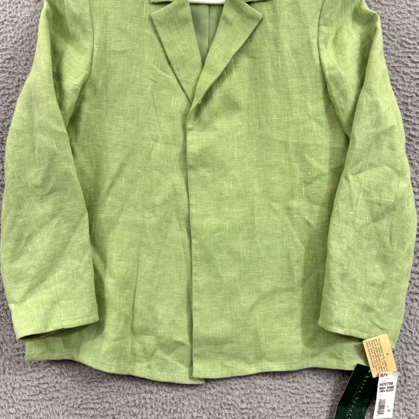 Vintage Harve Benard Blazer Womens 6 Green Linen Open Front Jacket Business Casual Formal NWT Vintage Mid-Length Long Sleeve Green Mens Womens Boys Girls Size M / US 6-8 / IT 42-44 - 2 Thumbnail