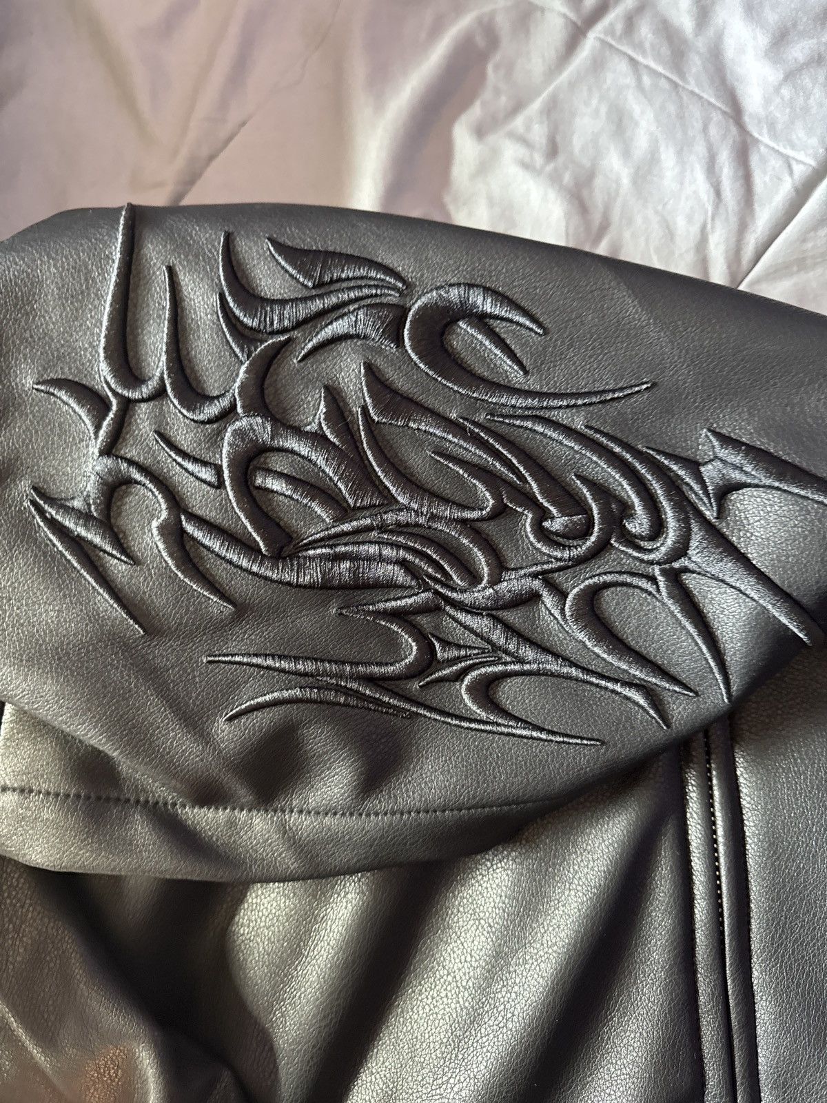 Revenge Revenge “Metal” Embroidered Vegan Leather Jacket Size US XXL / EU 58 / 5 - 7 Thumbnail