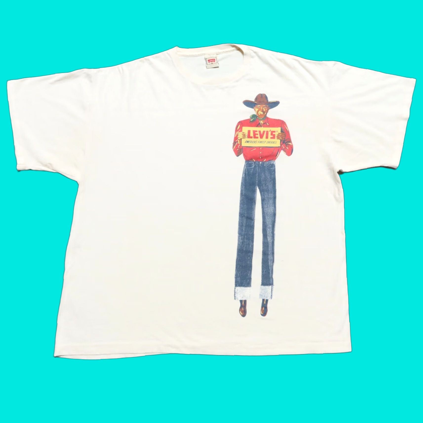 Levi's VINTAGE Levi's Western Shirt XL Men White 90s Shirt Mens Levi's Western Shirt 90s Vintage Big E Advertising Size US XL / EU 56 / 4 - 1 Thumbnail