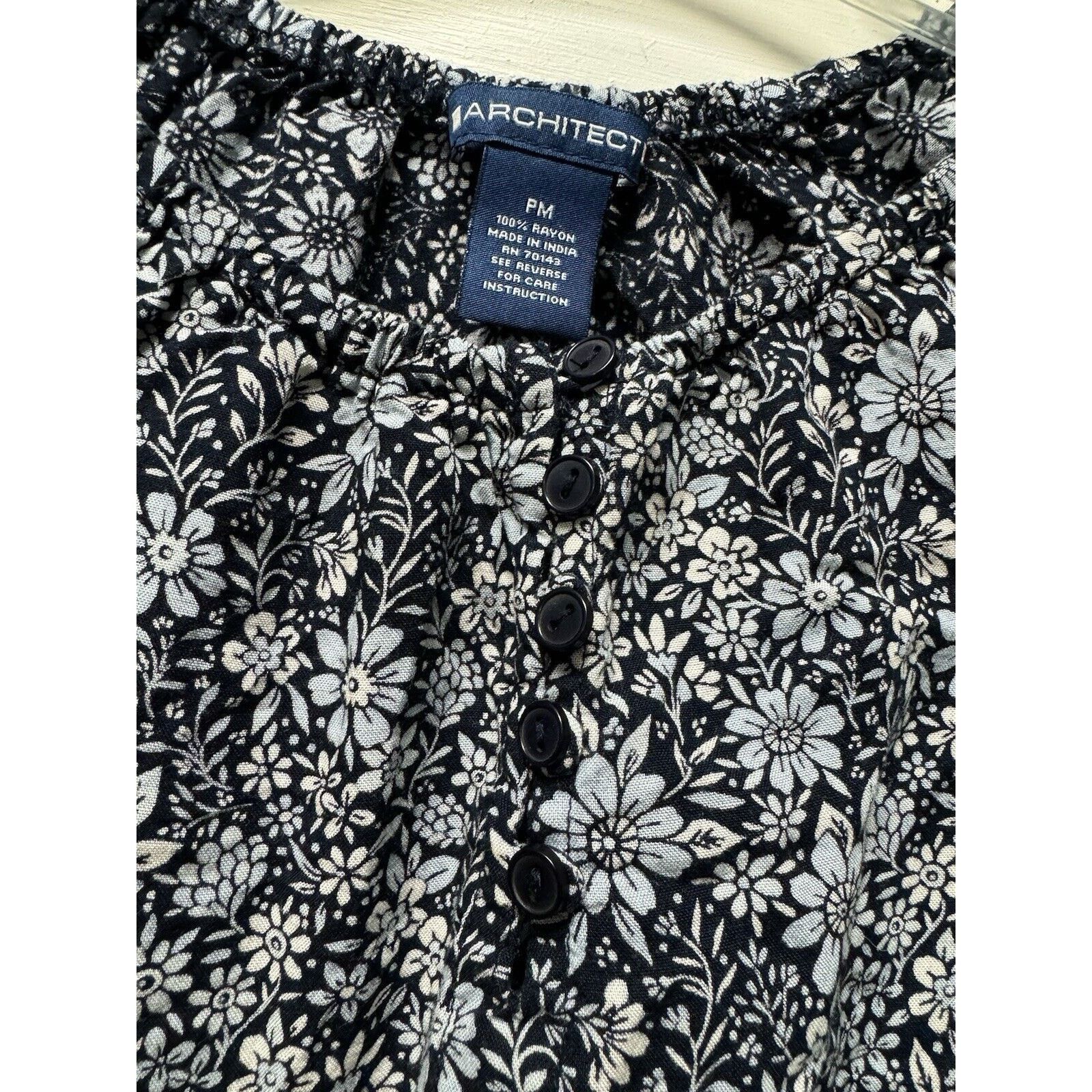 Architect Architect Blouse Petite Medium Floral Grunge Whimsigoth Size M / US 6-8 / IT 42-44 - 3 Thumbnail