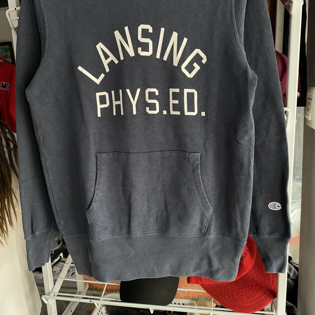 Champion VINTAGE Champion Hoodie Medium Pullover “LANSING PHYS.ED.” Size US M / EU 48-50 / 2 - 4 Thumbnail