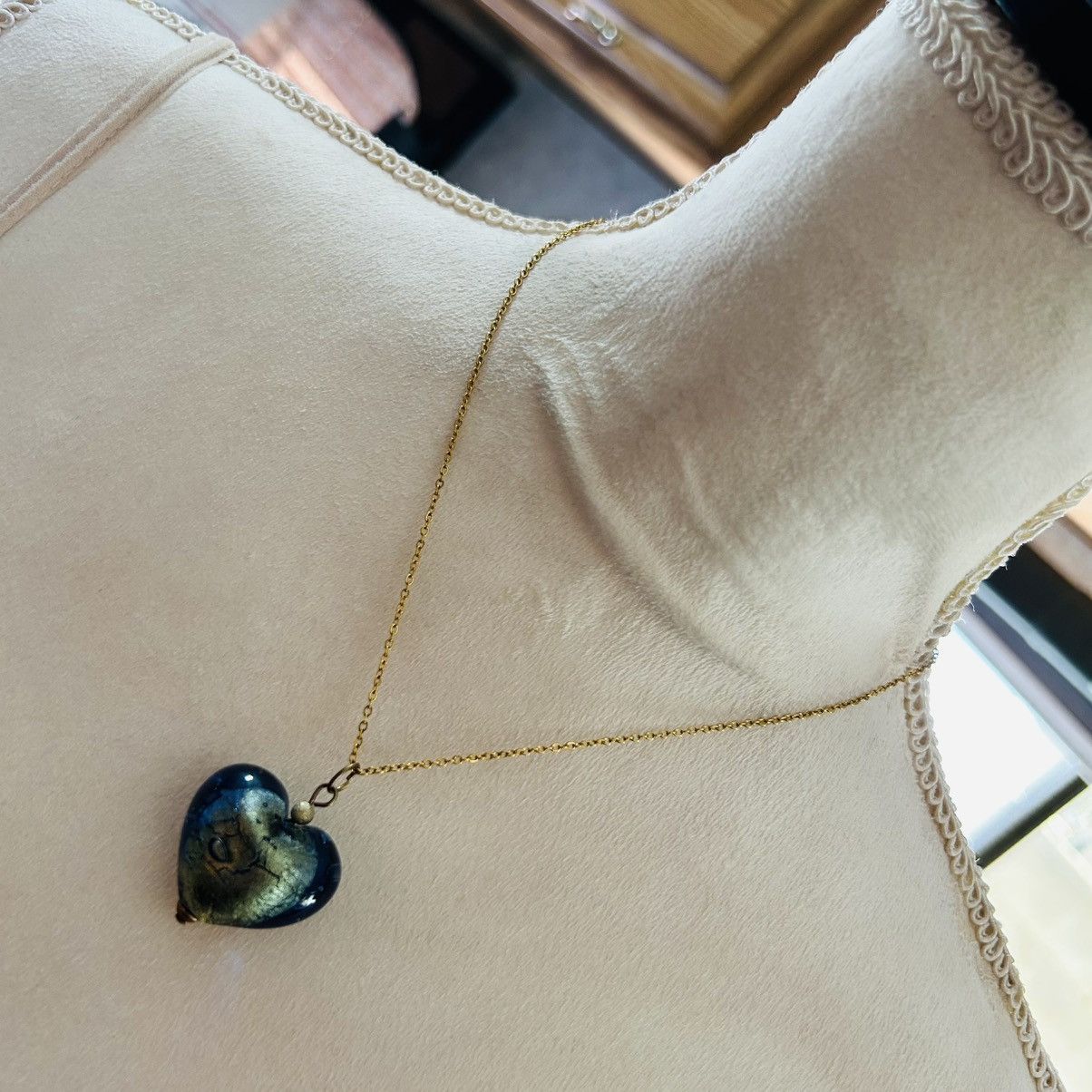 Handmade Handcrafted dichroic glass bubble heart pendant necklace Size ONE SIZE - 1 Thumbnail