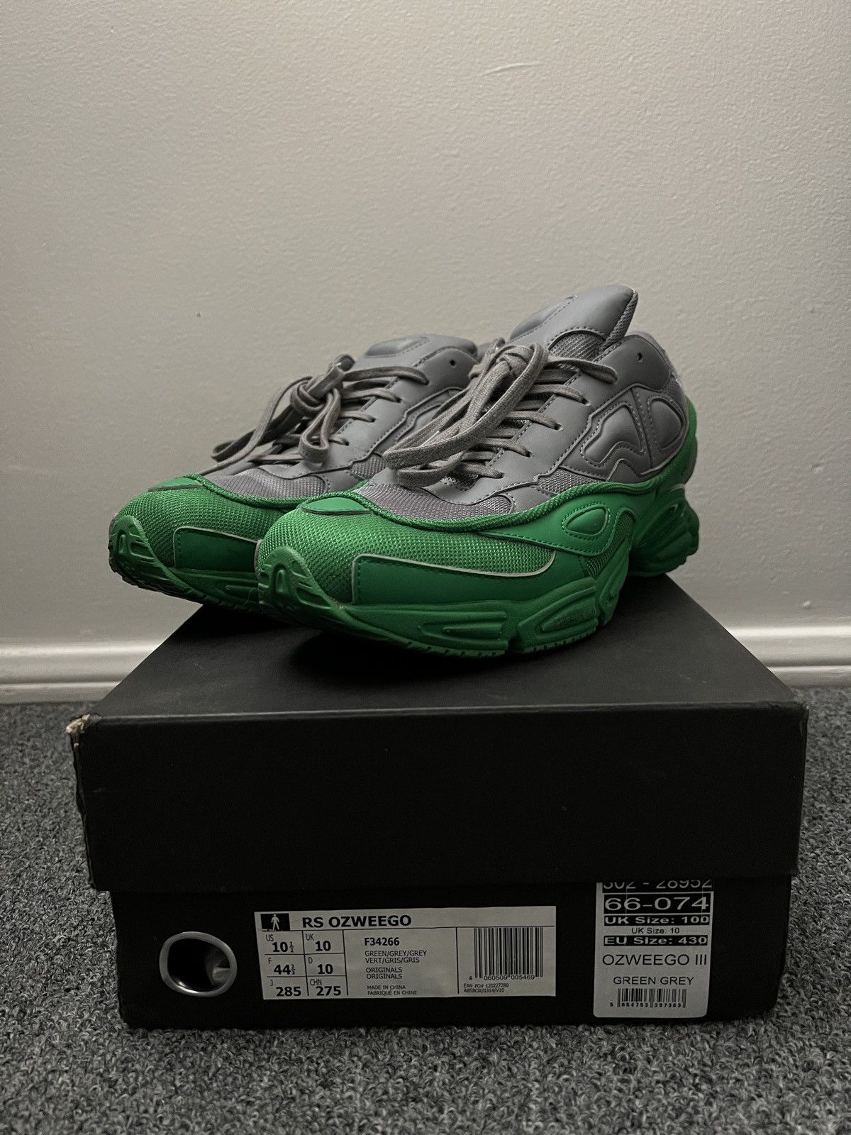 image of Raf Simons Ozweego Shoes in Grey, Men's (Size 10)