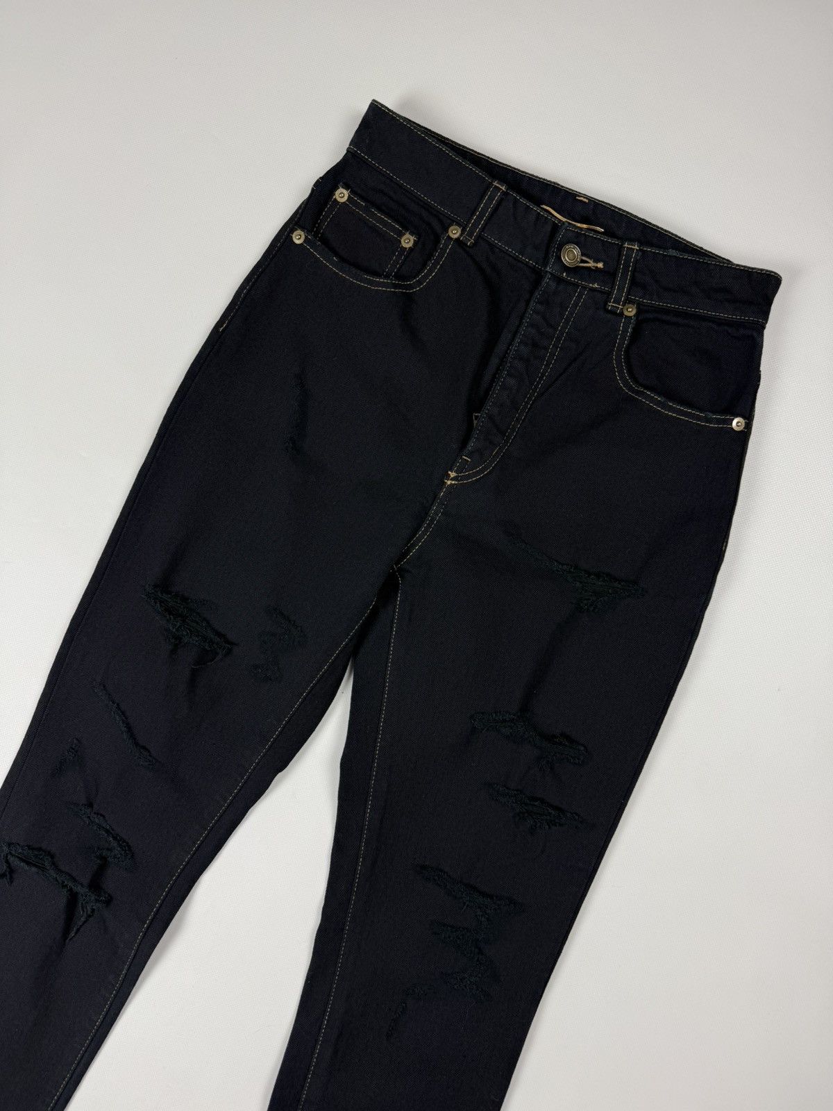 Saint Laurent Paris Saint Laurent Thrash Overdye Japan Denim Ladies Skinny Jeans Size 27" / US 4 / IT 40 - 4 Thumbnail