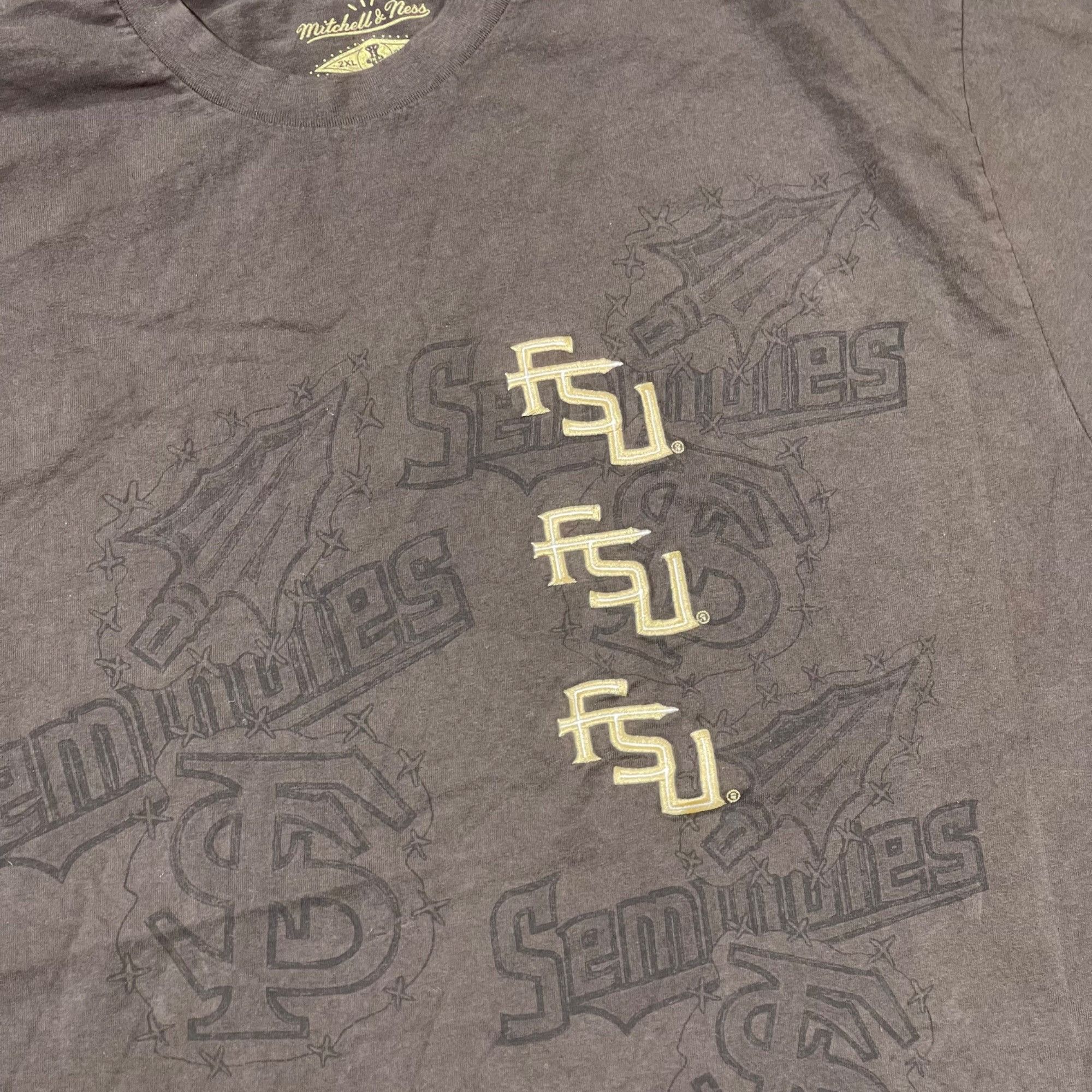Mitchell & Ness × Travis Scott NEW TRAVIS SCOTT x MITCHELL NESS FSU BROWN TEE XL Size US XL / EU 56 / 4 - 4 Thumbnail
