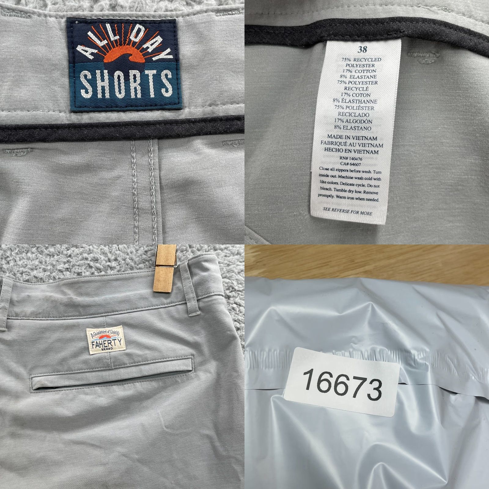 Faherty Faherty All Day Shorts Men 40x6 Gray Chino Outdoor Preppy Golf Performance Surf Casual Shirt? Size US 40 / EU 56 - 8 Thumbnail