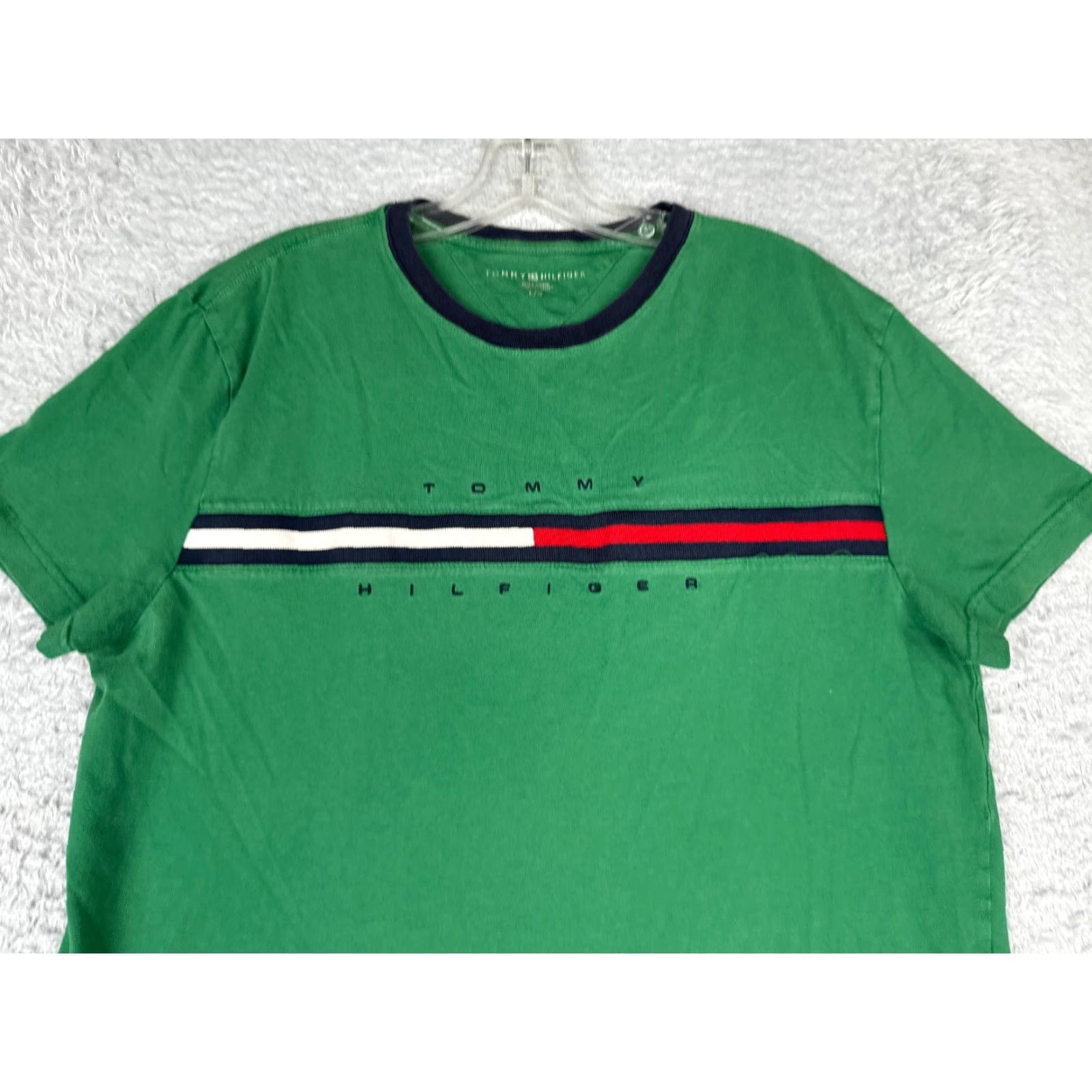 Tommy Hilfiger Tommy Hilfiger Shirt Adult Large Green 100% Cotton Crew Neck Short Sleeve READ Size US L / EU 52-54 / 3 - 4 Thumbnail