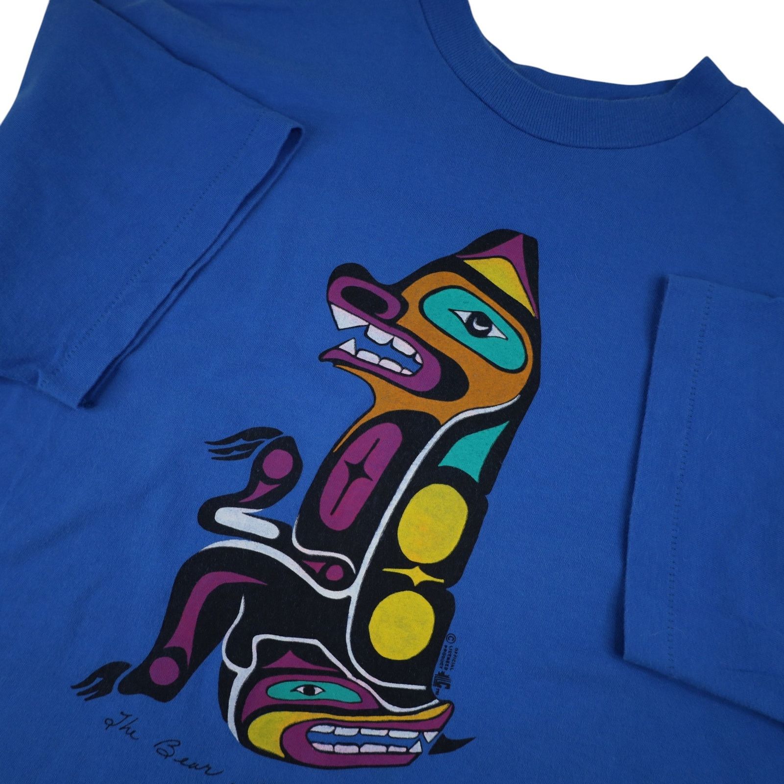 Vintage Vintage 90s Native Artwork "The Bear" Graphic T Shirt Size US L / EU 52-54 / 3 - 6 Thumbnail