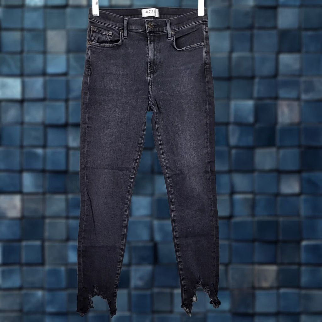Agolde AGOLDE Jeans Women Skinny Mid-rise Crop 27 Black Light Denim 5-Pocket Brand: AGOLDE Women Size 27 Slim Crop 5-Pocket Black World: 27 Size 27" / US 4 / IT 40 - 1 Thumbnail