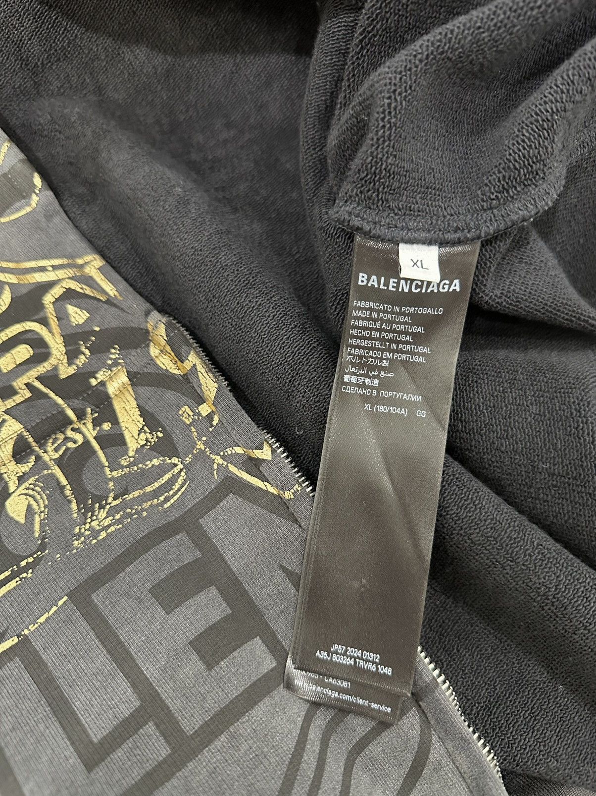 Balenciaga Balenciaga Tacky Gold Zip Hoodie Size US XL / EU 56 / 4 - 7 Thumbnail