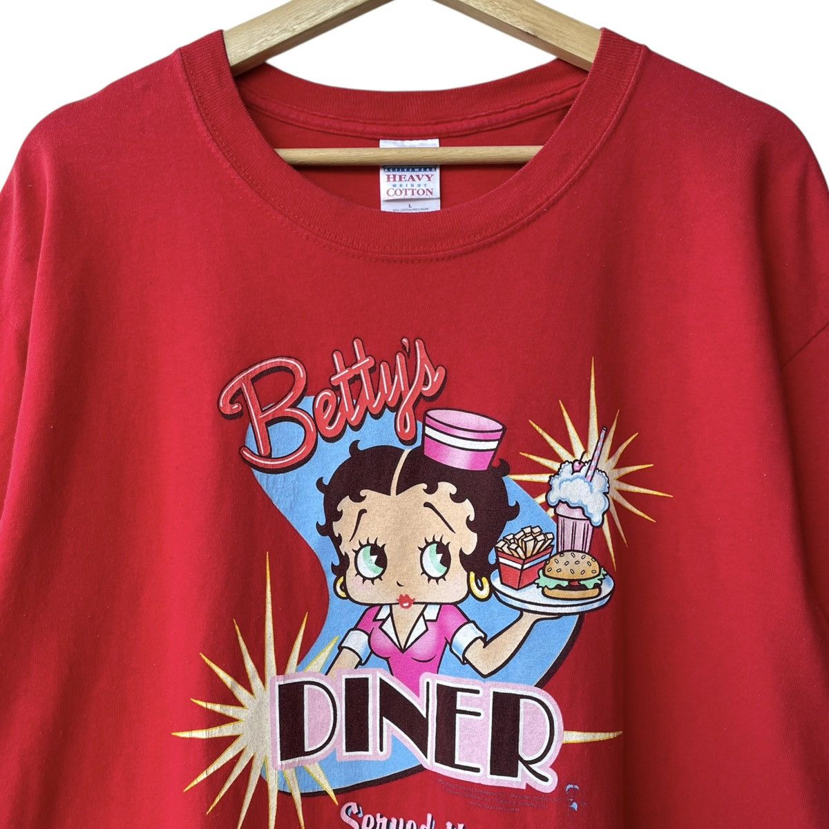 Gildan Betty Boop Diner 2004 King Features Licensed Cartoon Tee Size US L / EU 52-54 / 3 - 3 Thumbnail