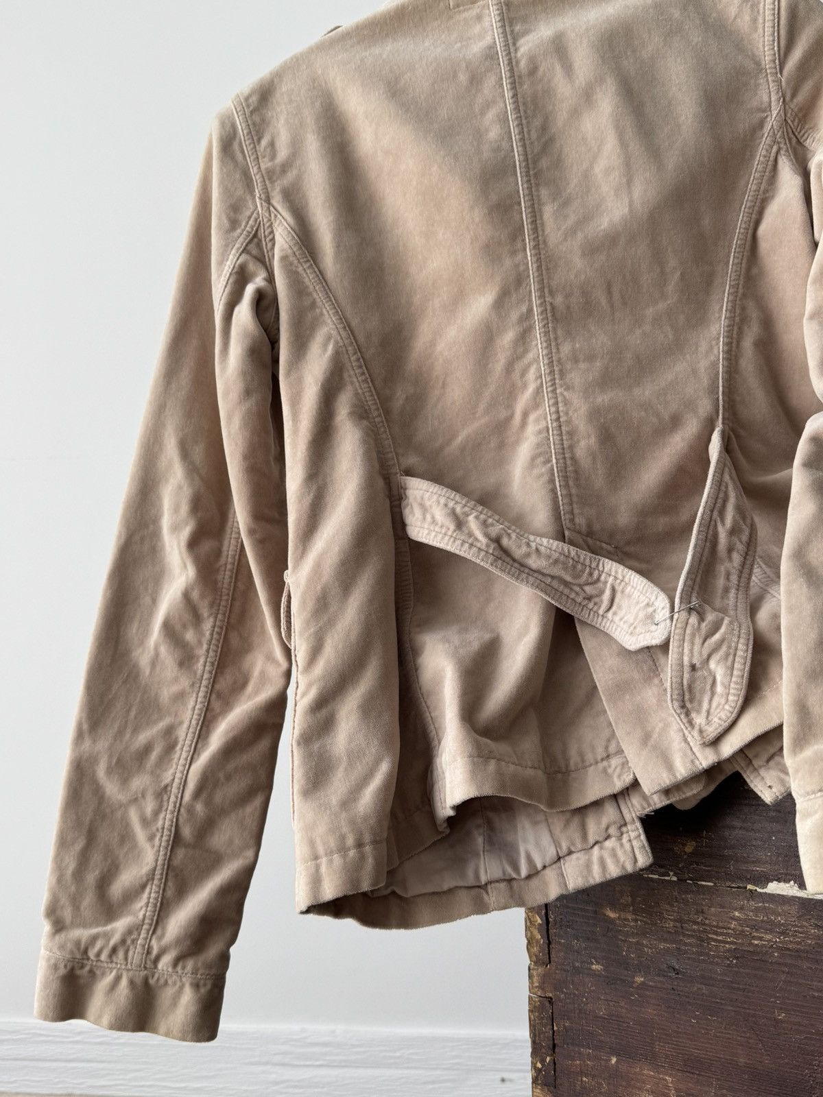 Emporio Armani × Vintage Emporio Armani Women’s Utility Velour Jacket Size S / US 4 / IT 40 - 7 Thumbnail