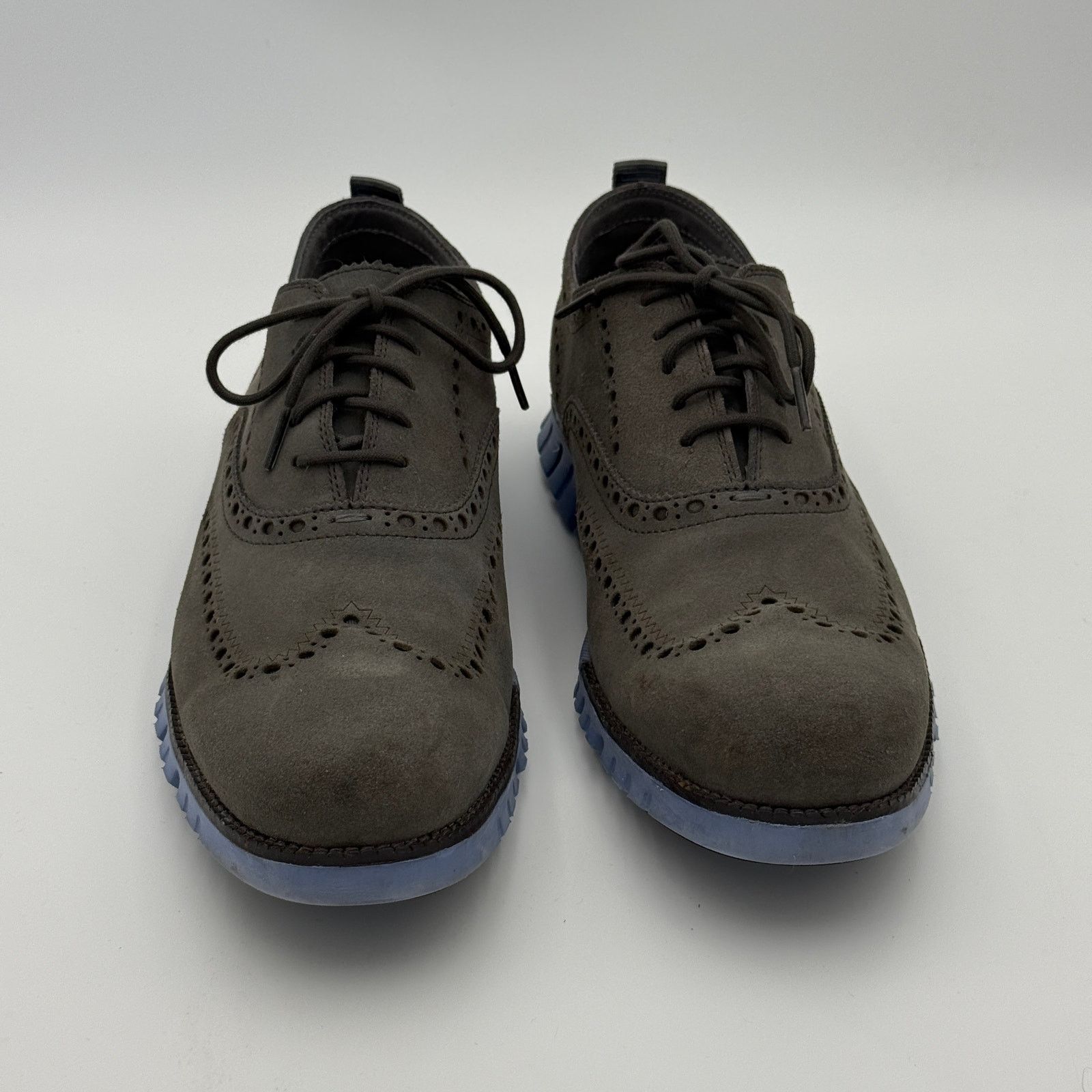 Cole Haan Cole Haan zerogrand Wingtip Oxford Suede - Gray/Blue Size US 12 / EU 45 - 2 Thumbnail