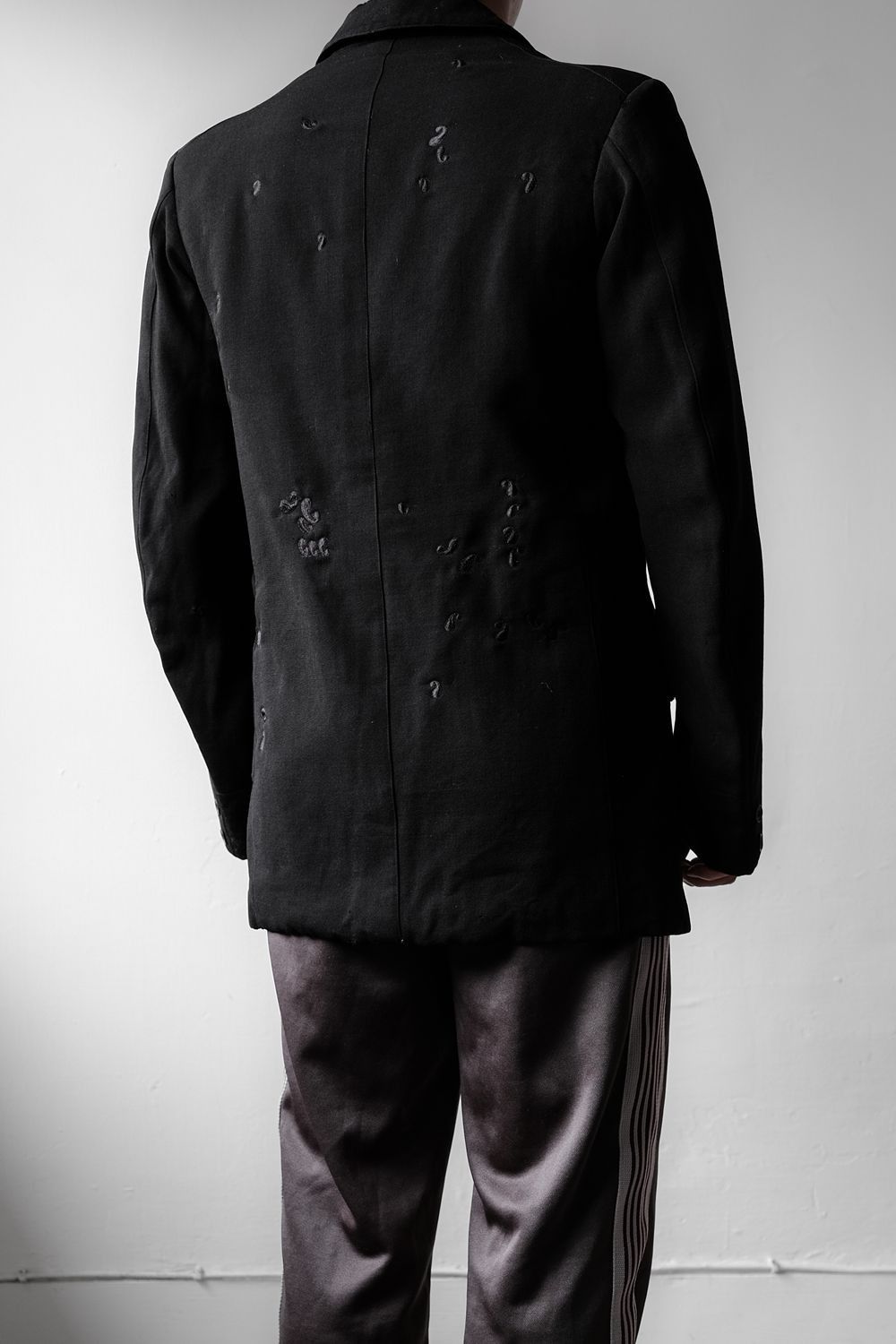 Vintage 1930s Vintage French Wool Sack Coat with Embroidery Repair Size 42R - 3 Thumbnail