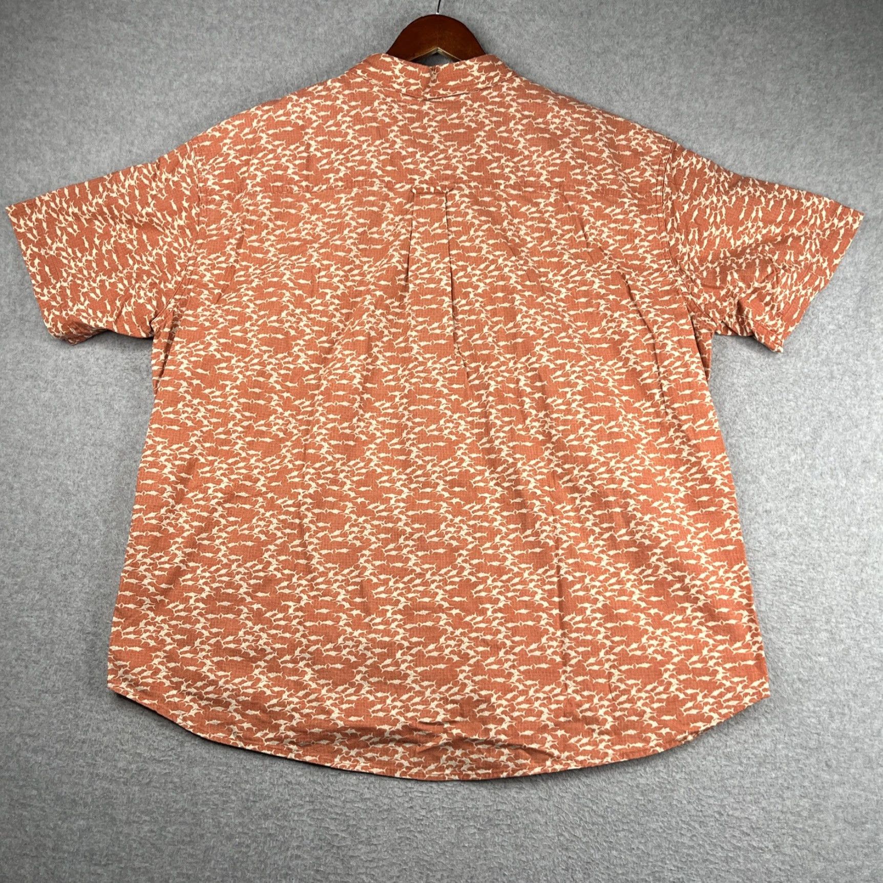 Vintage VINTAGE Woolrich Fish Print Shirt XL Orange Button-Up Short Sleeve Mens Size US XL / EU 56 / 4 - 5 Thumbnail