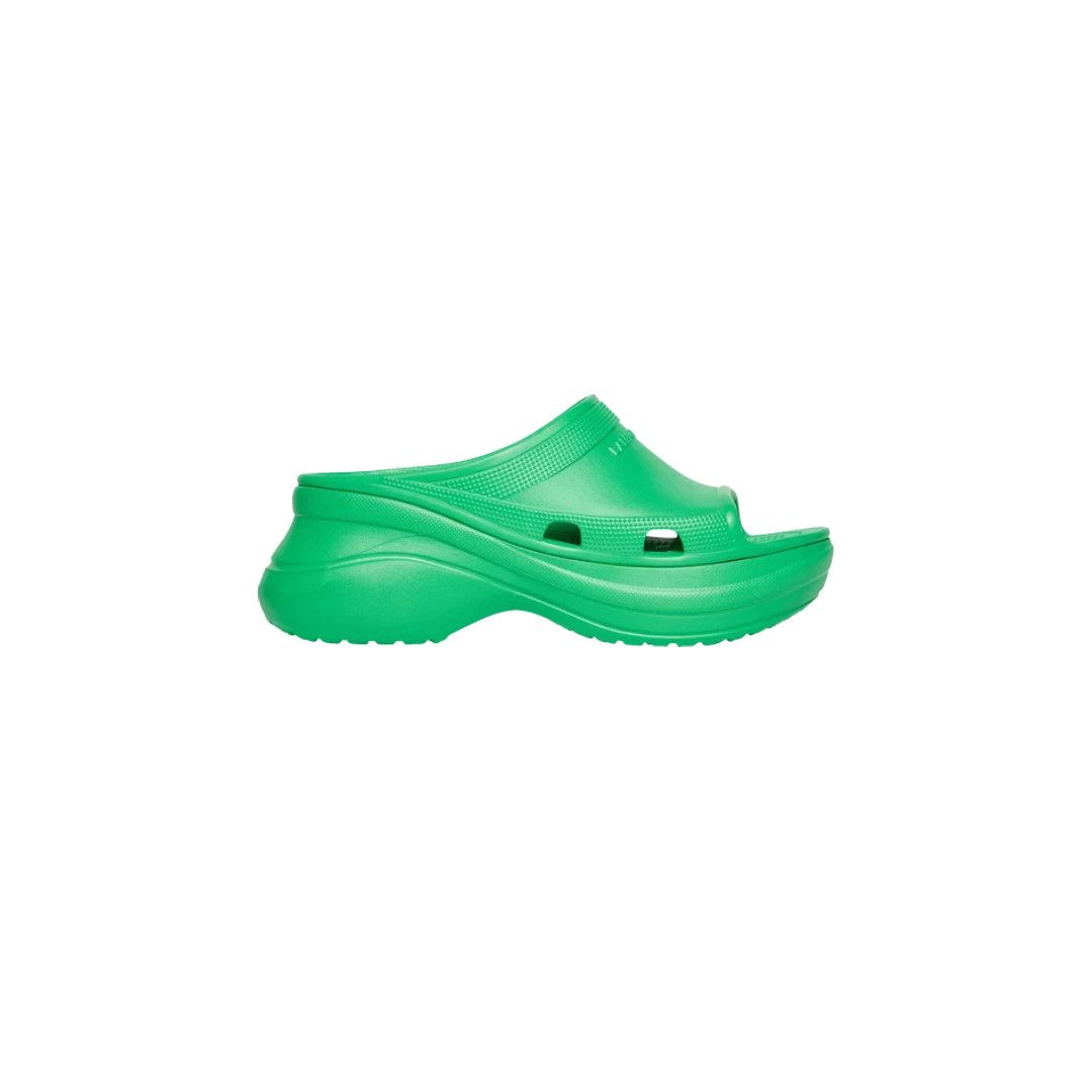 Balenciaga × Crocs o1in1g0924 Pool Crocs™ Slide Sandals in Green Size US 7 / EU 40 - 1 Thumbnail