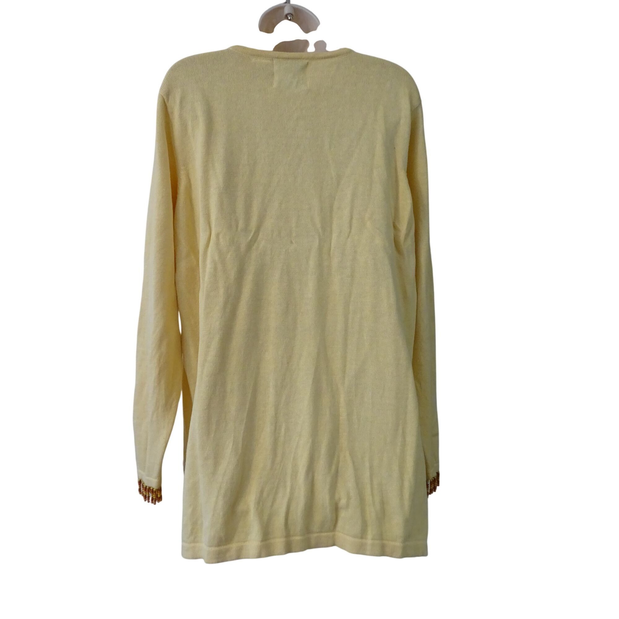 Vintage Vtg Storybook Knits Yellow Beaded Lion Tunic Knit Sweater Size XL / US 12-14 / IT 48-50 - 4 Thumbnail